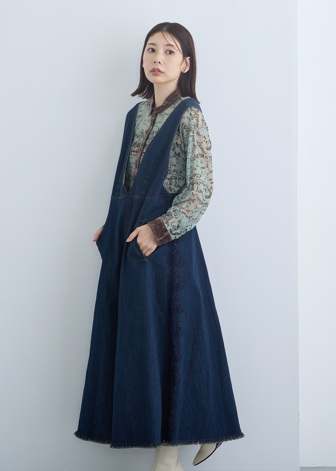 【KOOS】フォーミュラー プリントチュール シャツ