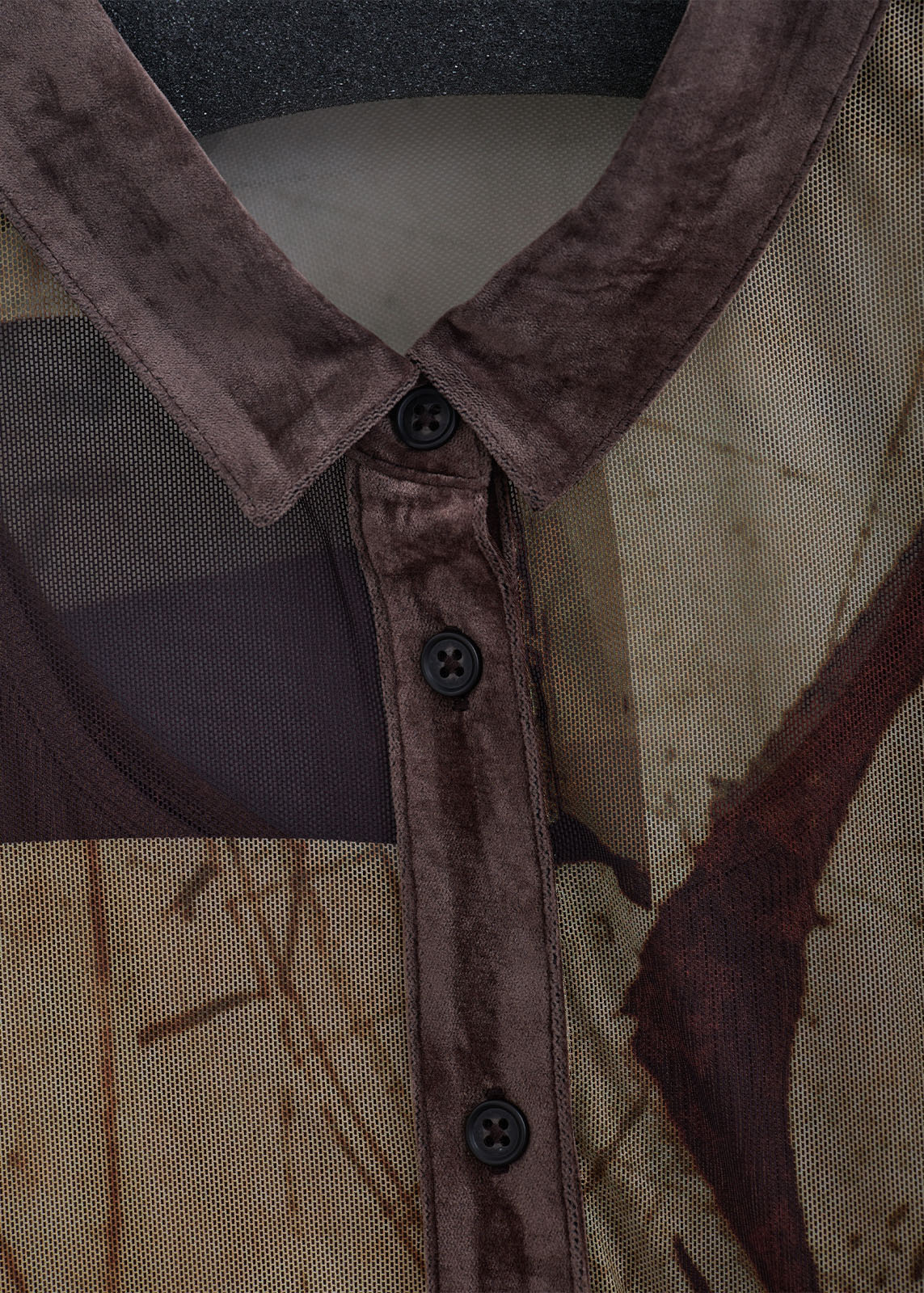 【KOOS】月の満ち欠け プリントチュール シャツ