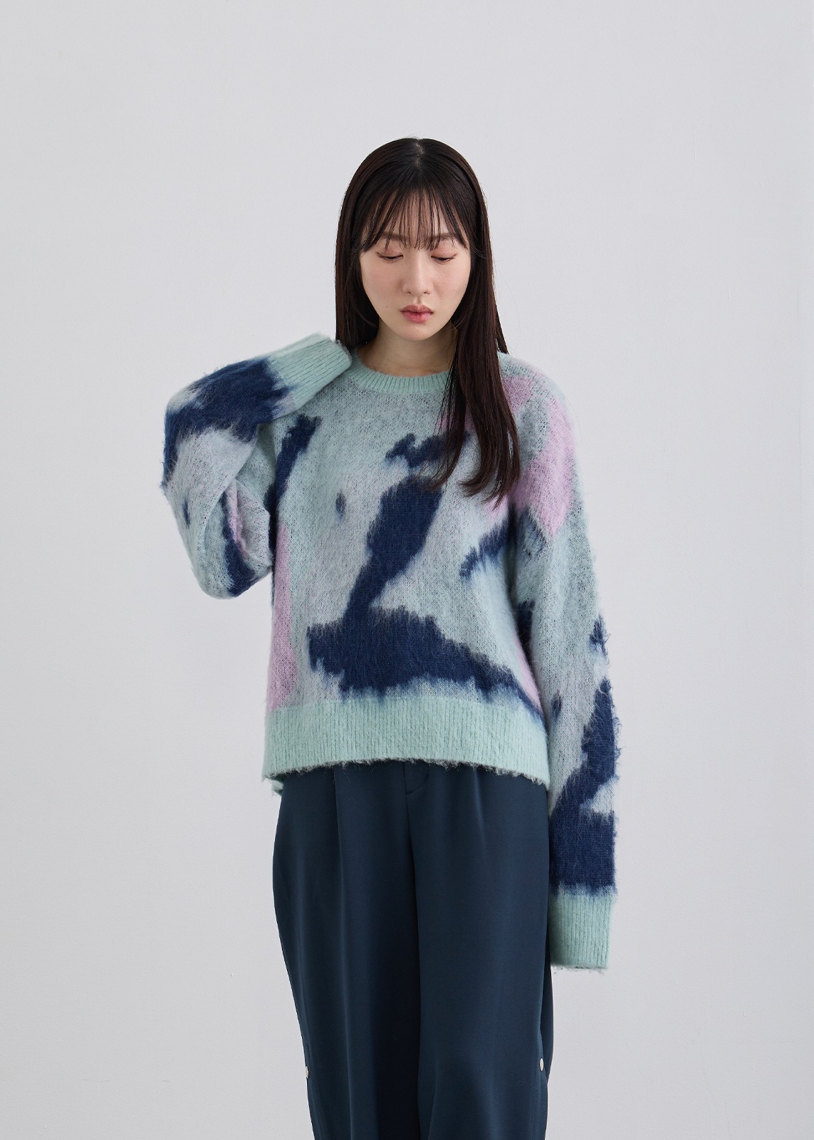 【neuf cent neuf】ニュアンス マーブル シャギーニット