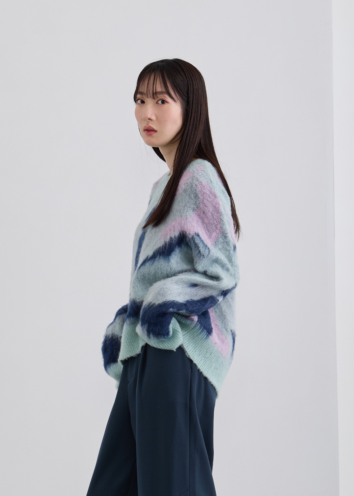 【neuf cent neuf】ニュアンス マーブル シャギーニット