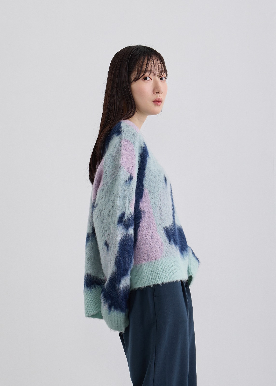 【neuf cent neuf】ニュアンス マーブル シャギーニット