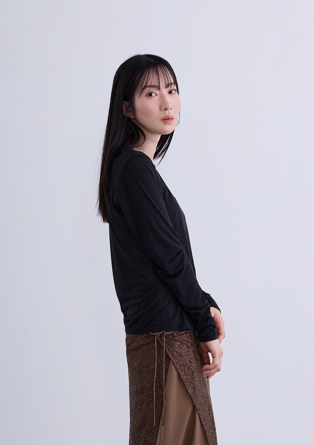 【SUMMER SALE】【neuf cent neuf】スキンフィット シアー トップ