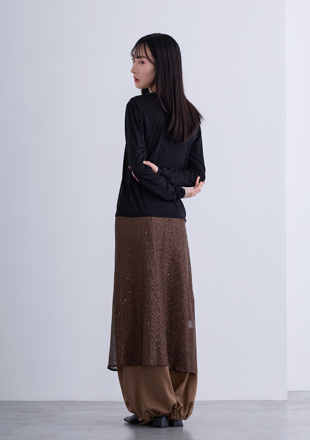 【SUMMER SALE】【neuf cent neuf】スキンフィット シアー トップ