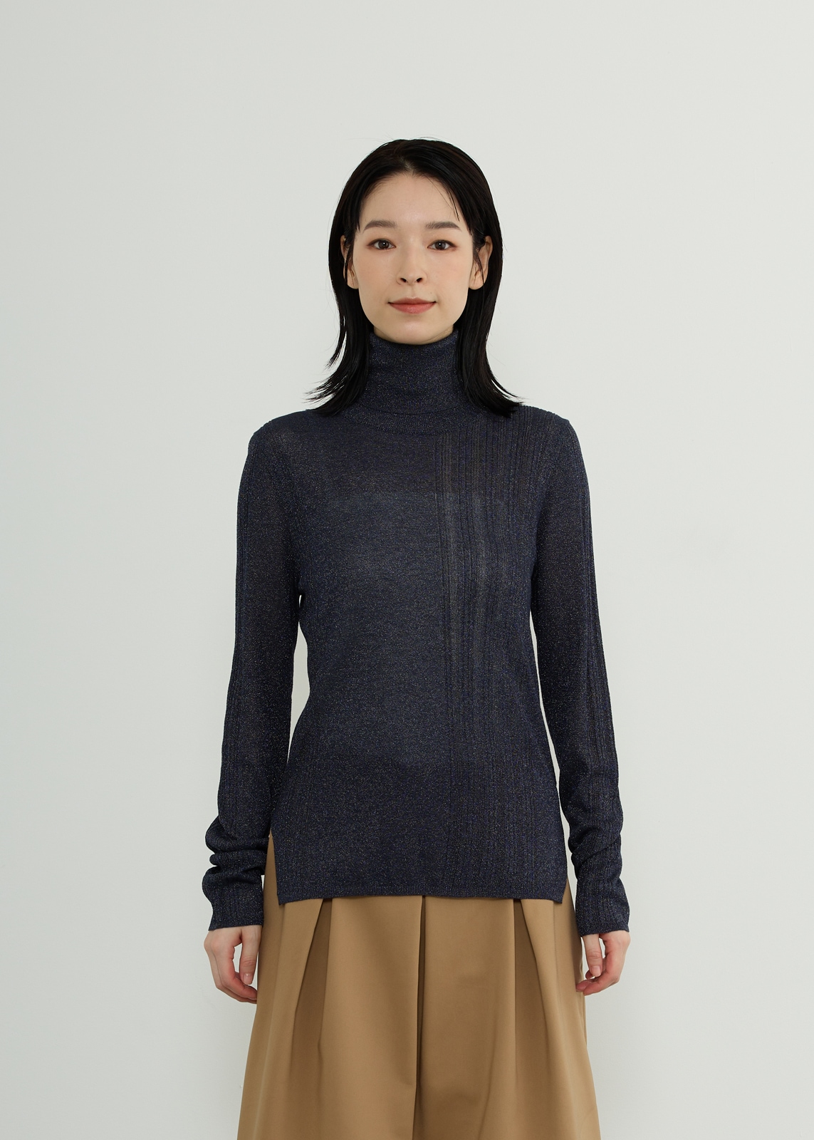 【neuf cent neuf】 グリッドタートルニット