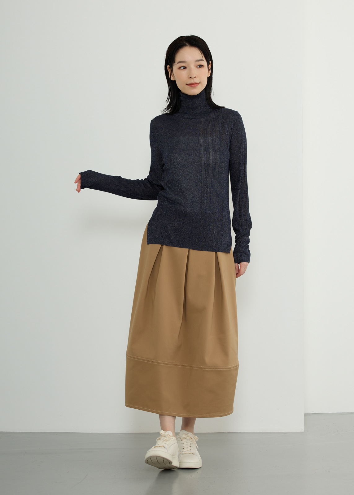 【neuf cent neuf】 グリッドタートルニット