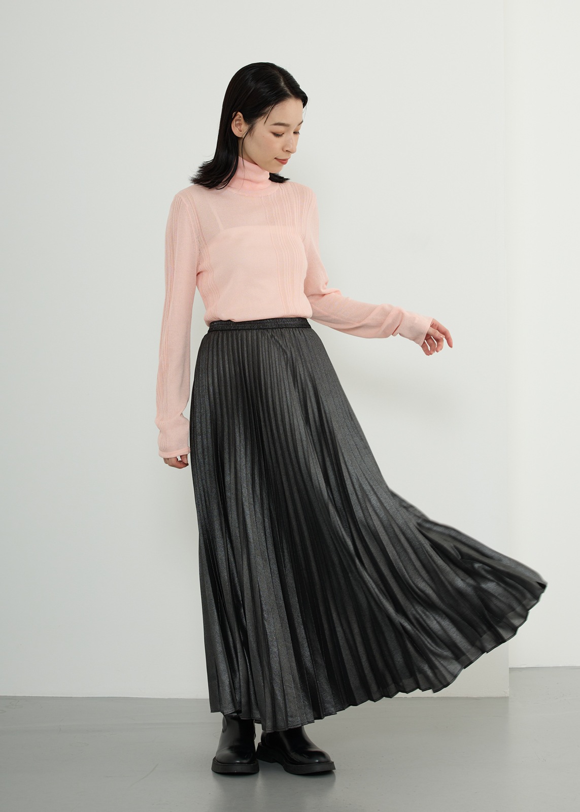 【neuf cent neuf】 グリッドタートルニット