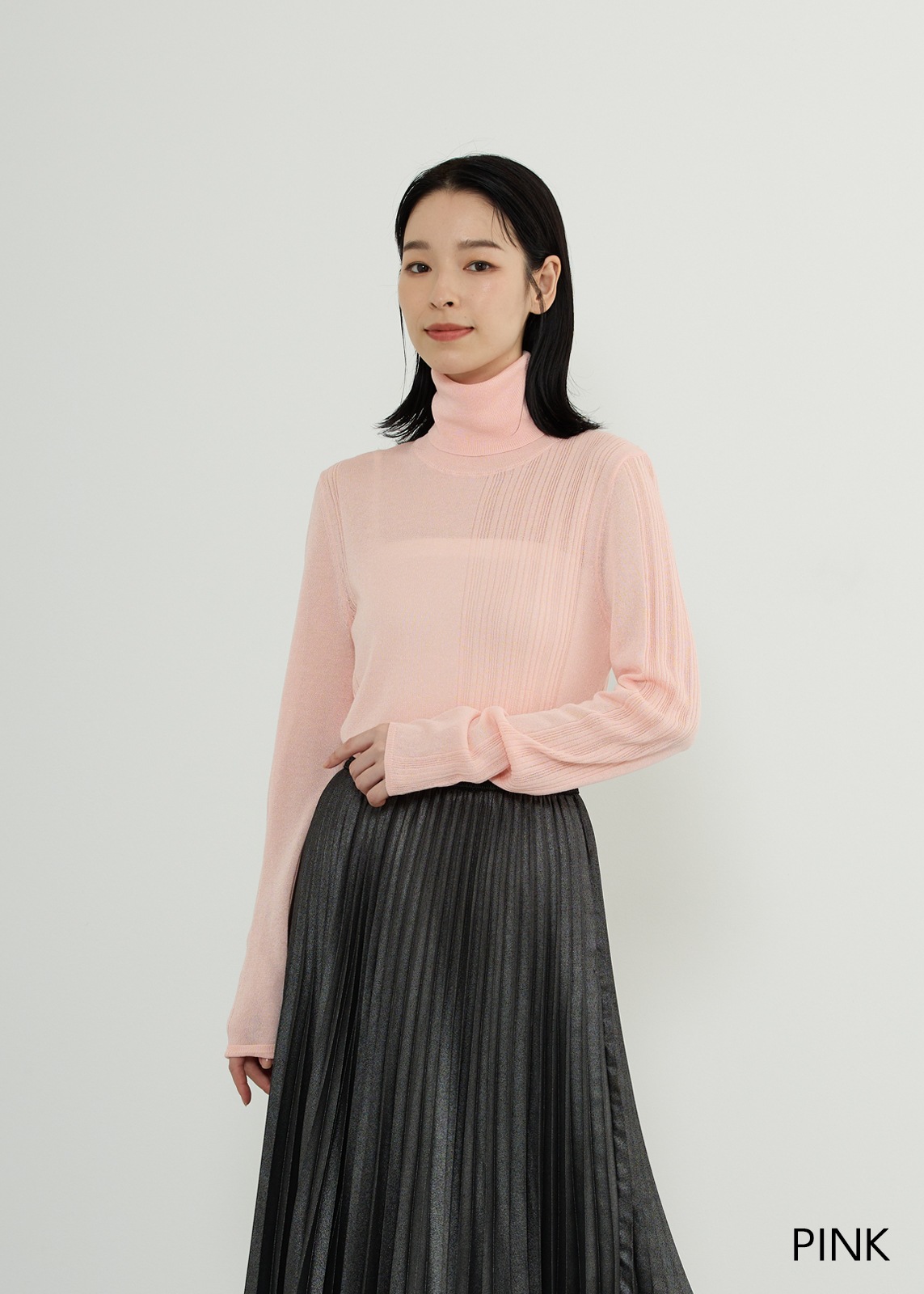 【neuf cent neuf】 グリッドタートルニット