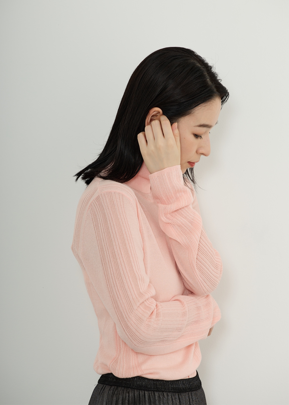 【neuf cent neuf】 グリッドタートルニット