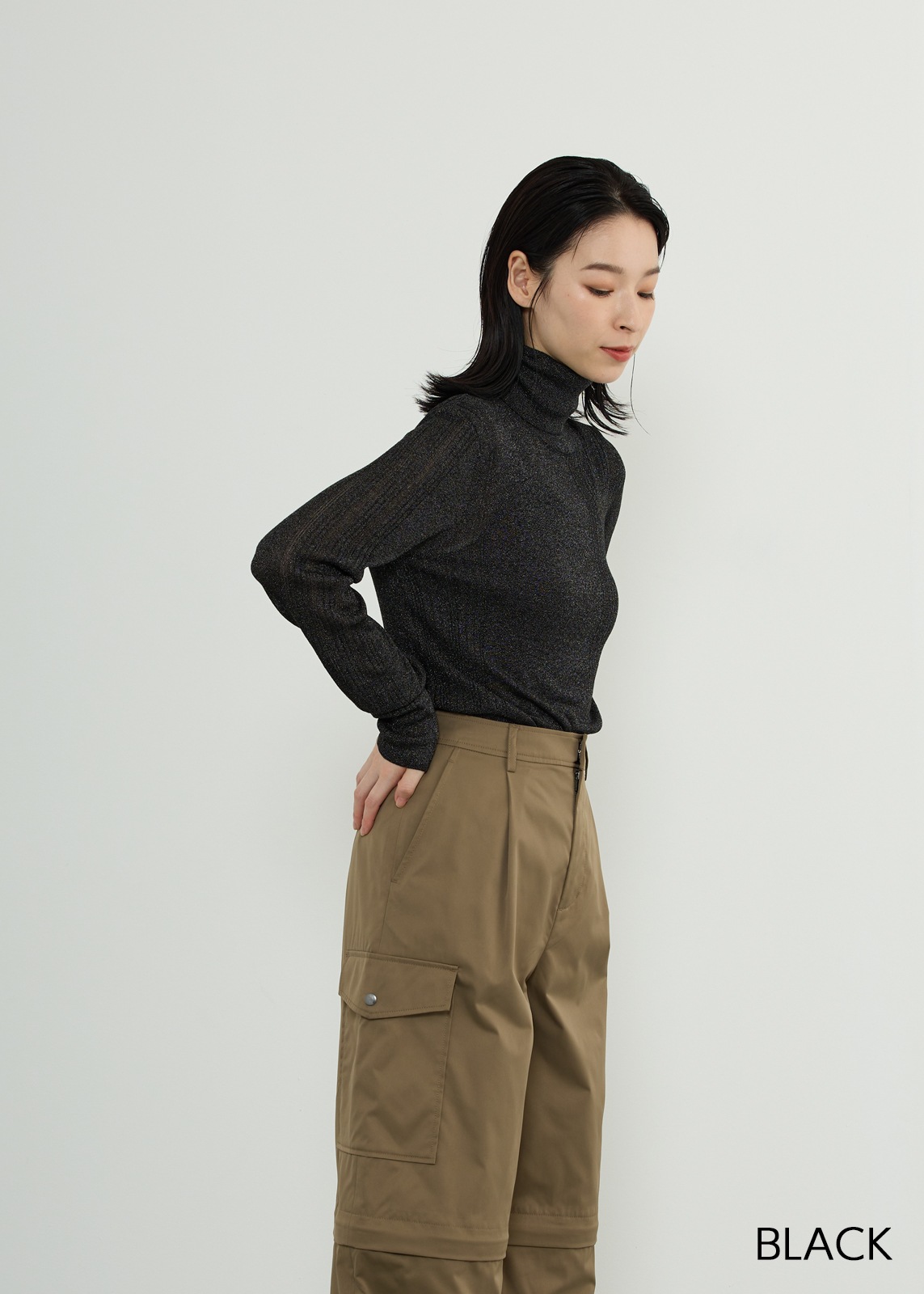 【neuf cent neuf】 グリッドタートルニット