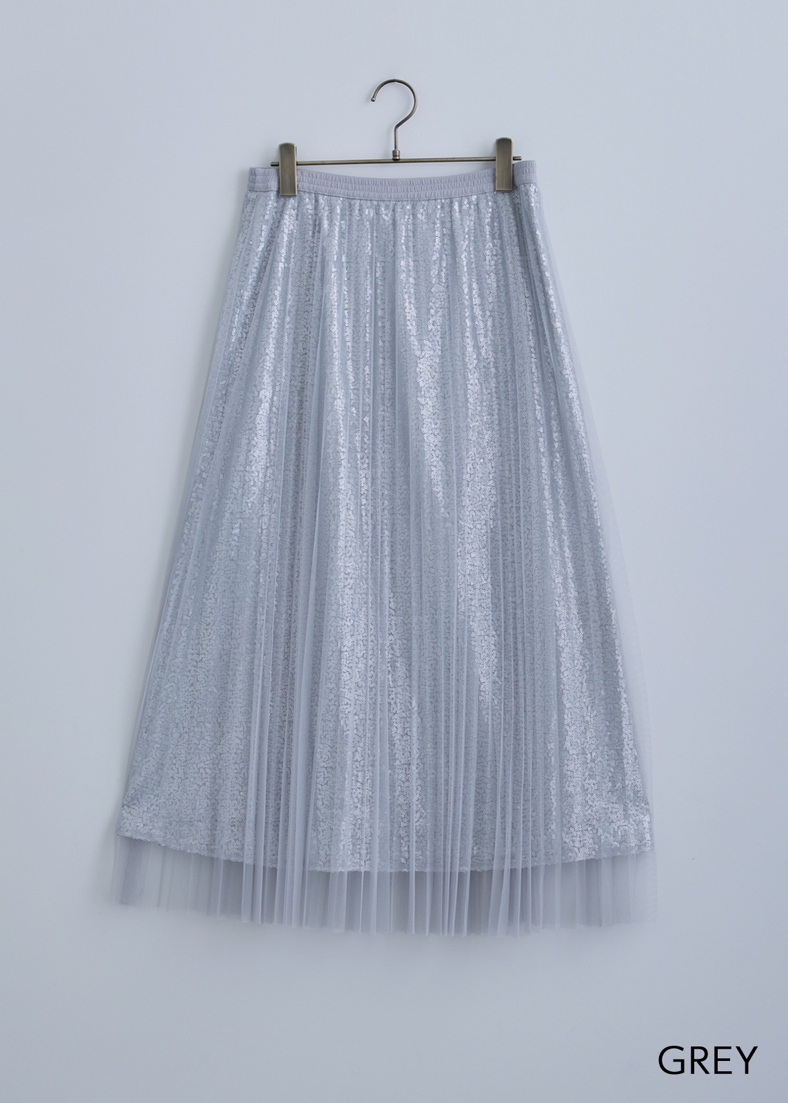 【neuf cent neuf】スパンコール レイヤード チュール スカート