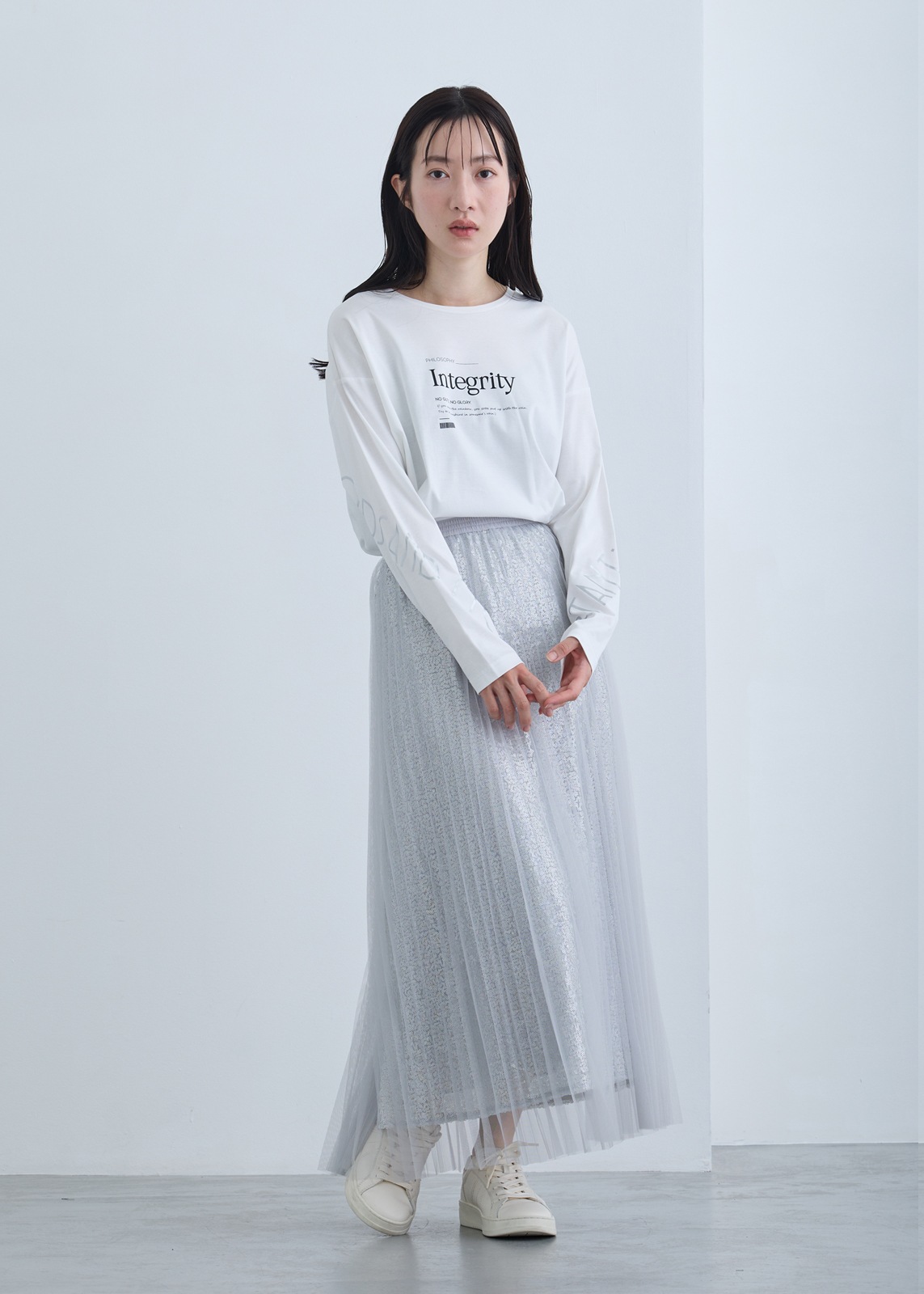 【neuf cent neuf】スパンコール レイヤード チュール スカート