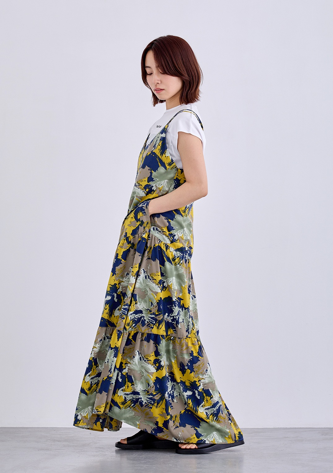 【neuf cent neuf】 クラッシュボタニカルキャミドレス