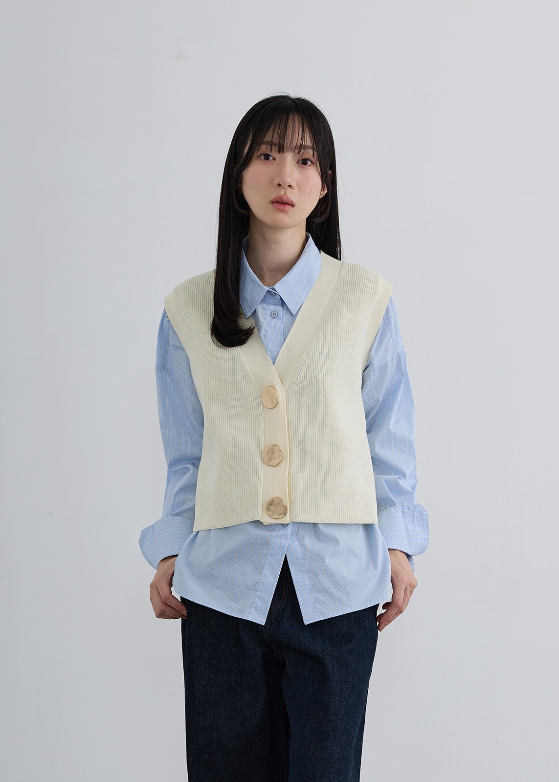 neuf cent neuf】メタルボタン ニット ベスト | NEW ARRIVAL | Cour