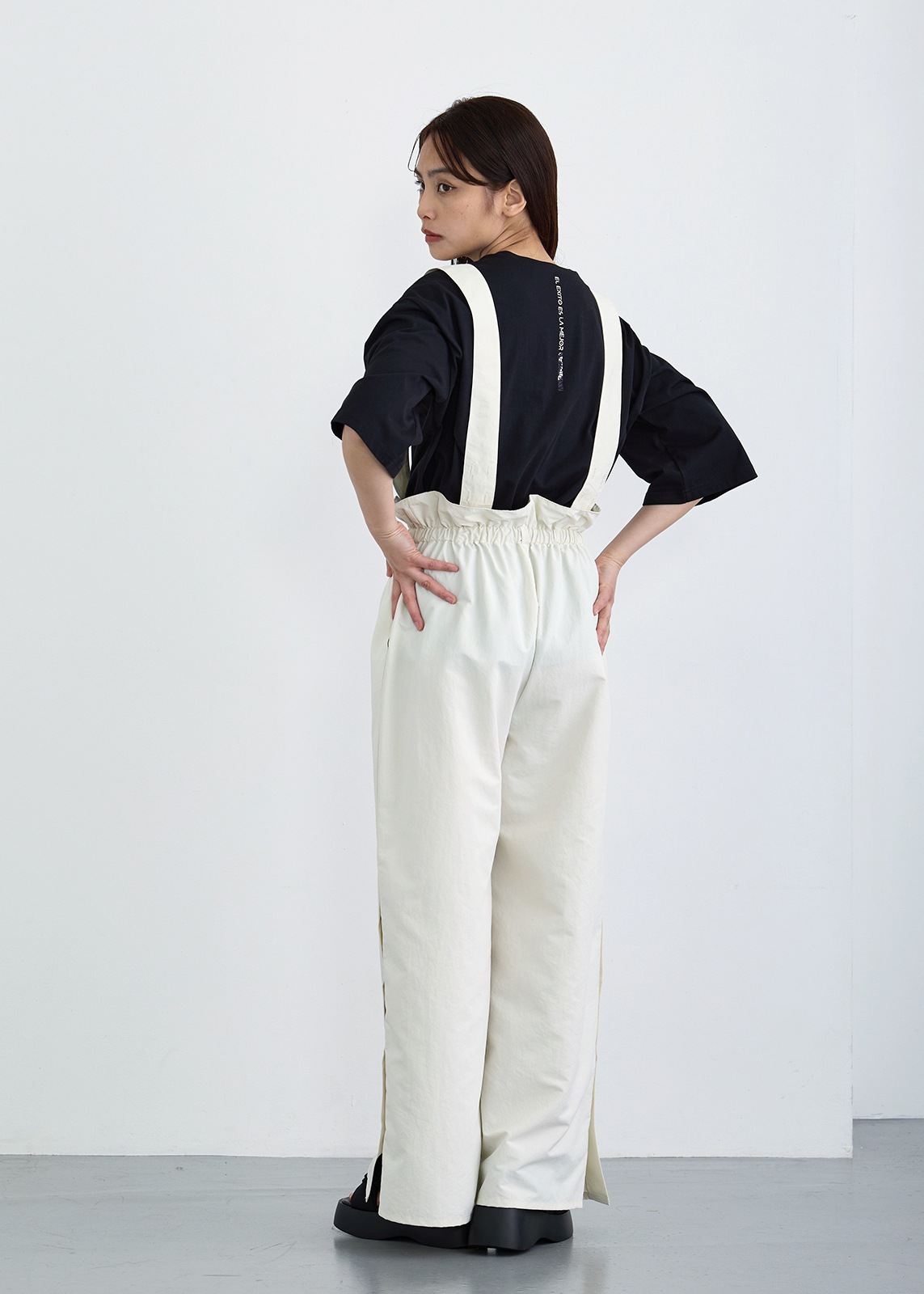 【neuf cent neuf】サスペンダー ワイド パンツ