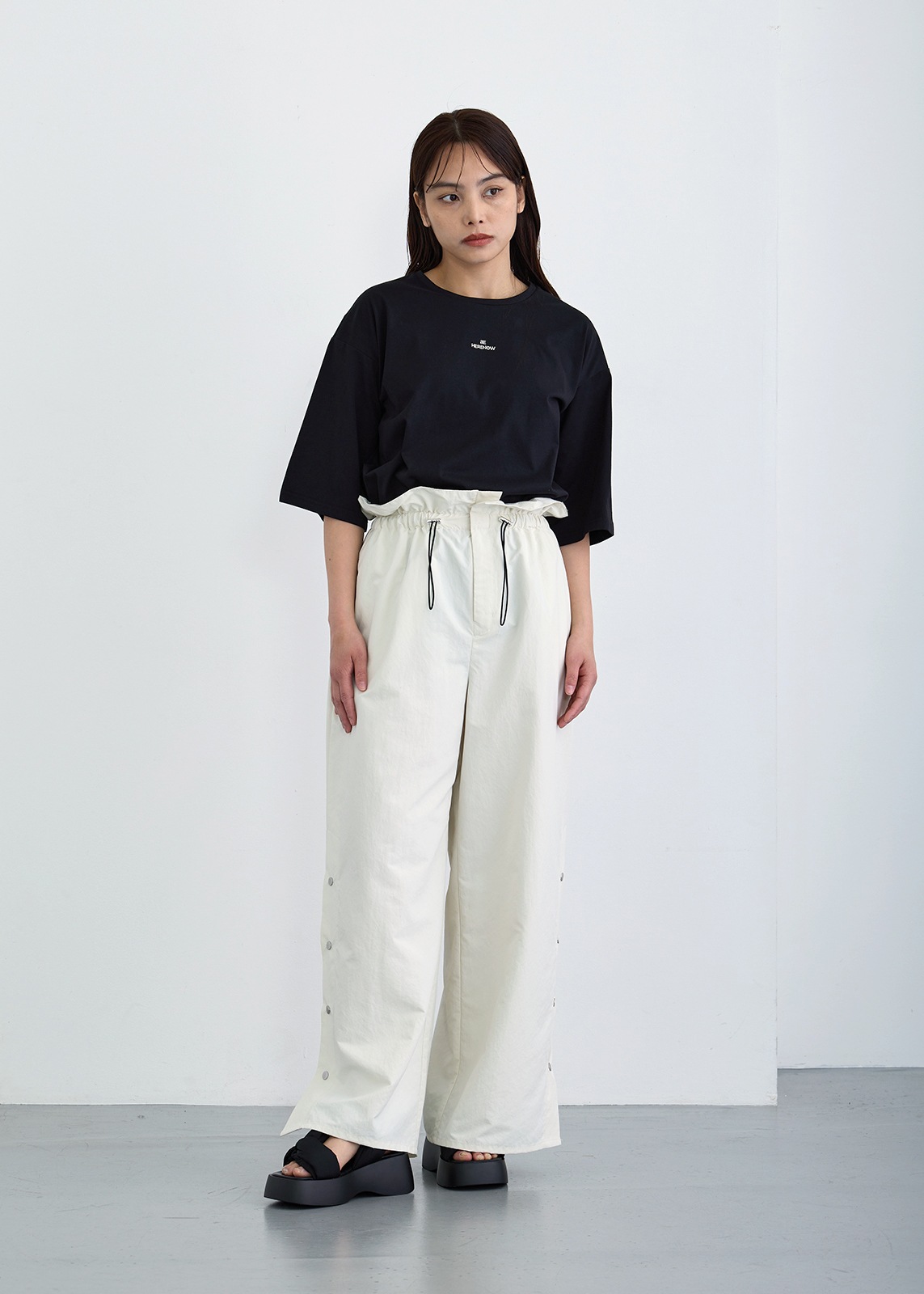 【neuf cent neuf】サスペンダー ワイド パンツ