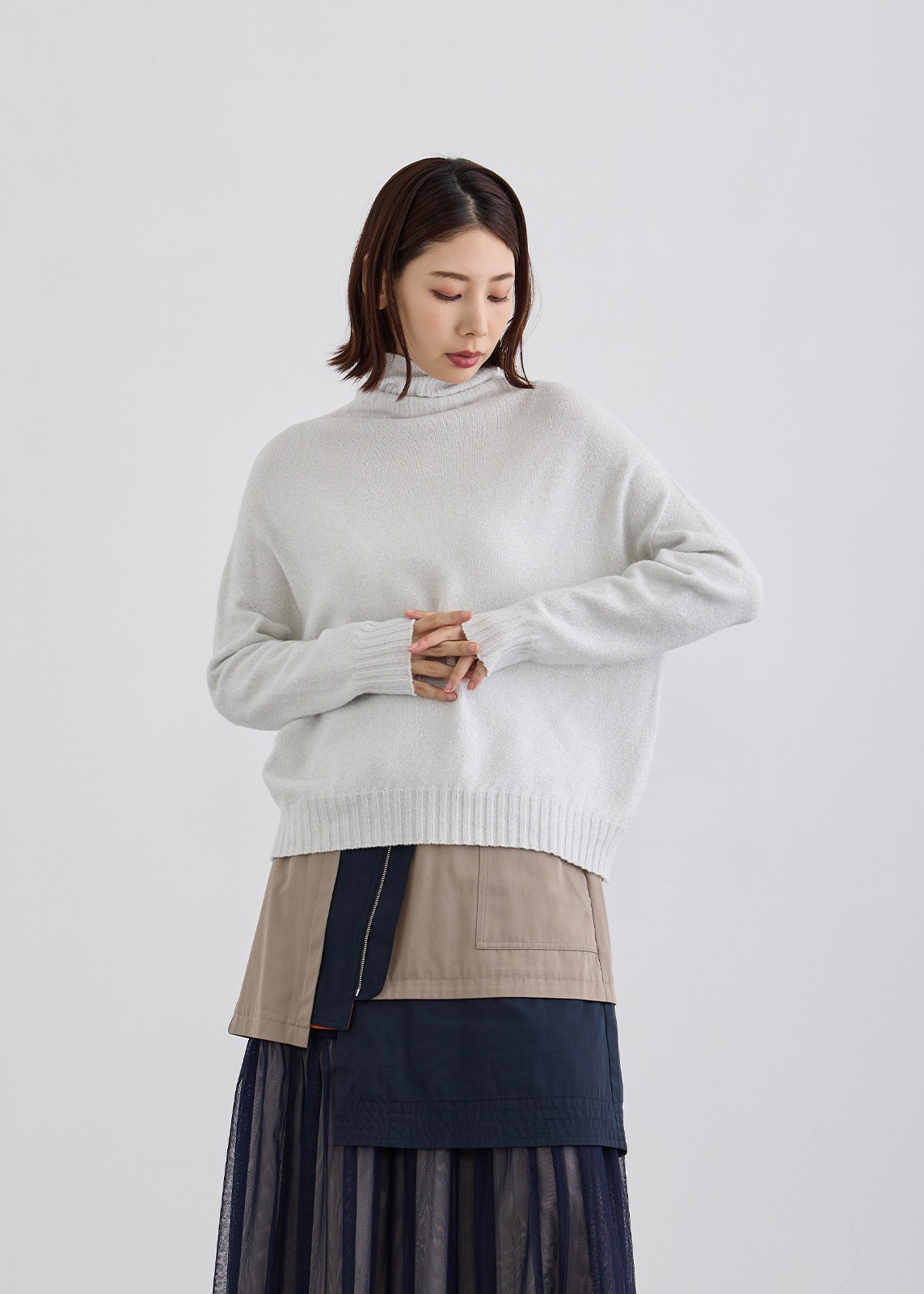 【Femicite】イタリー製 シルキー ラメ ニット