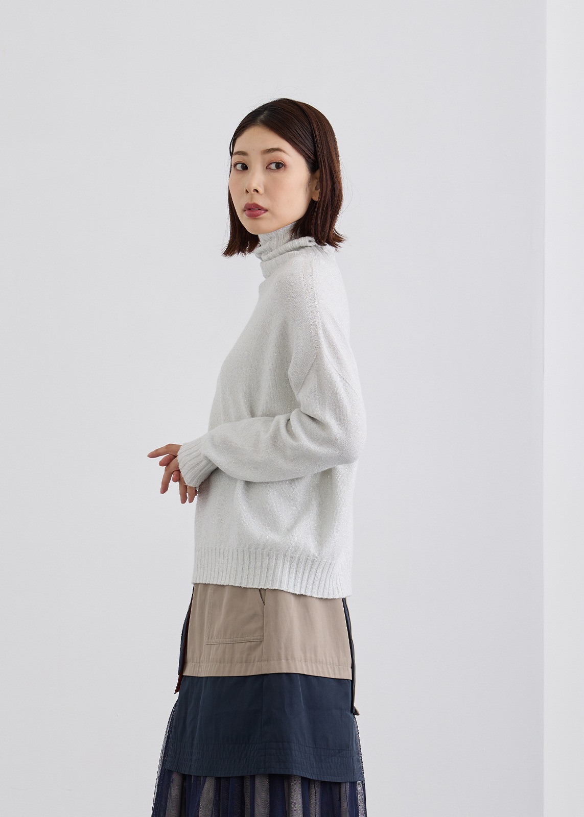 【Femicite】イタリー製 シルキー ラメ ニット