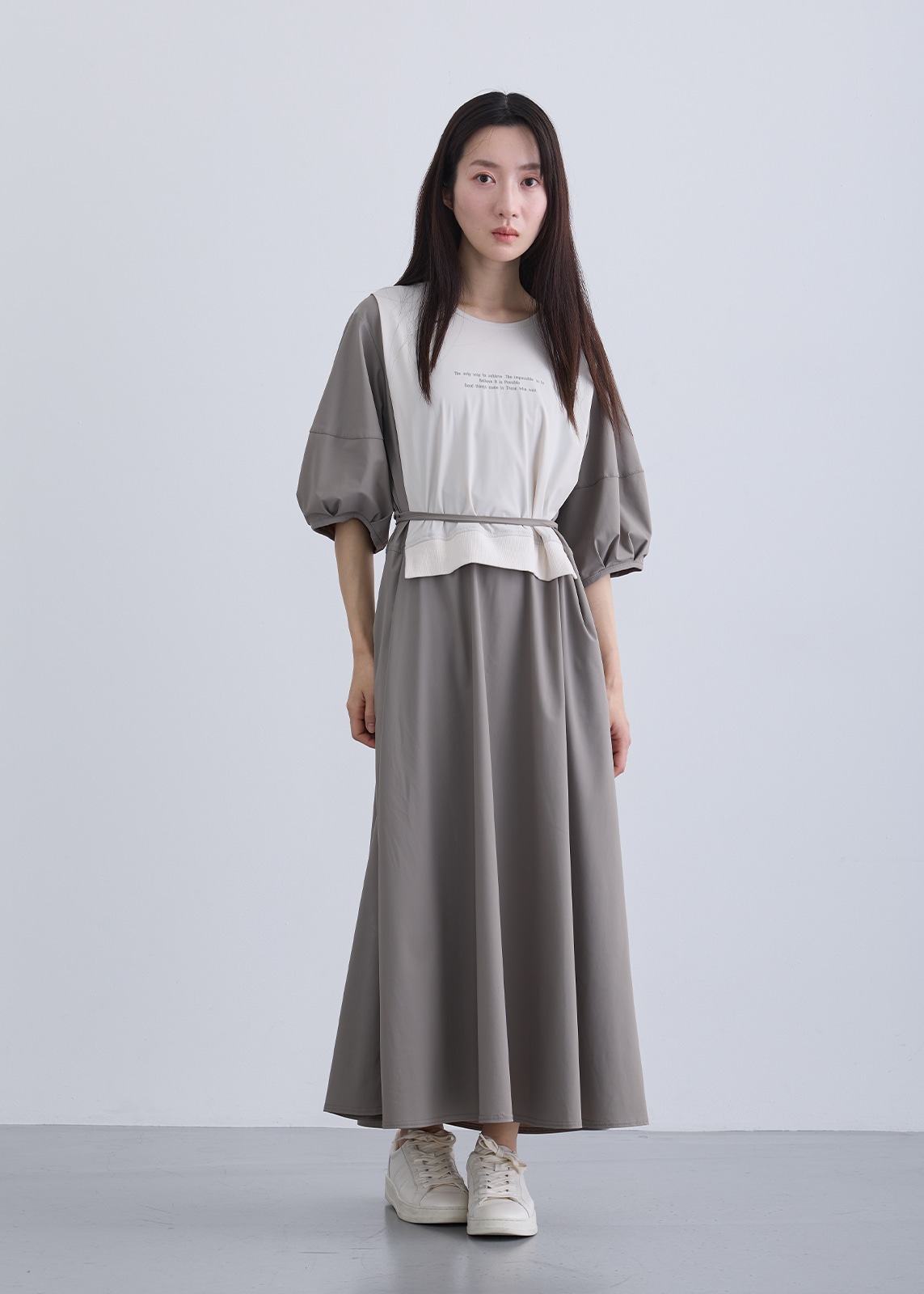 【Femicite】 ベスト レイヤード風 ワンピース