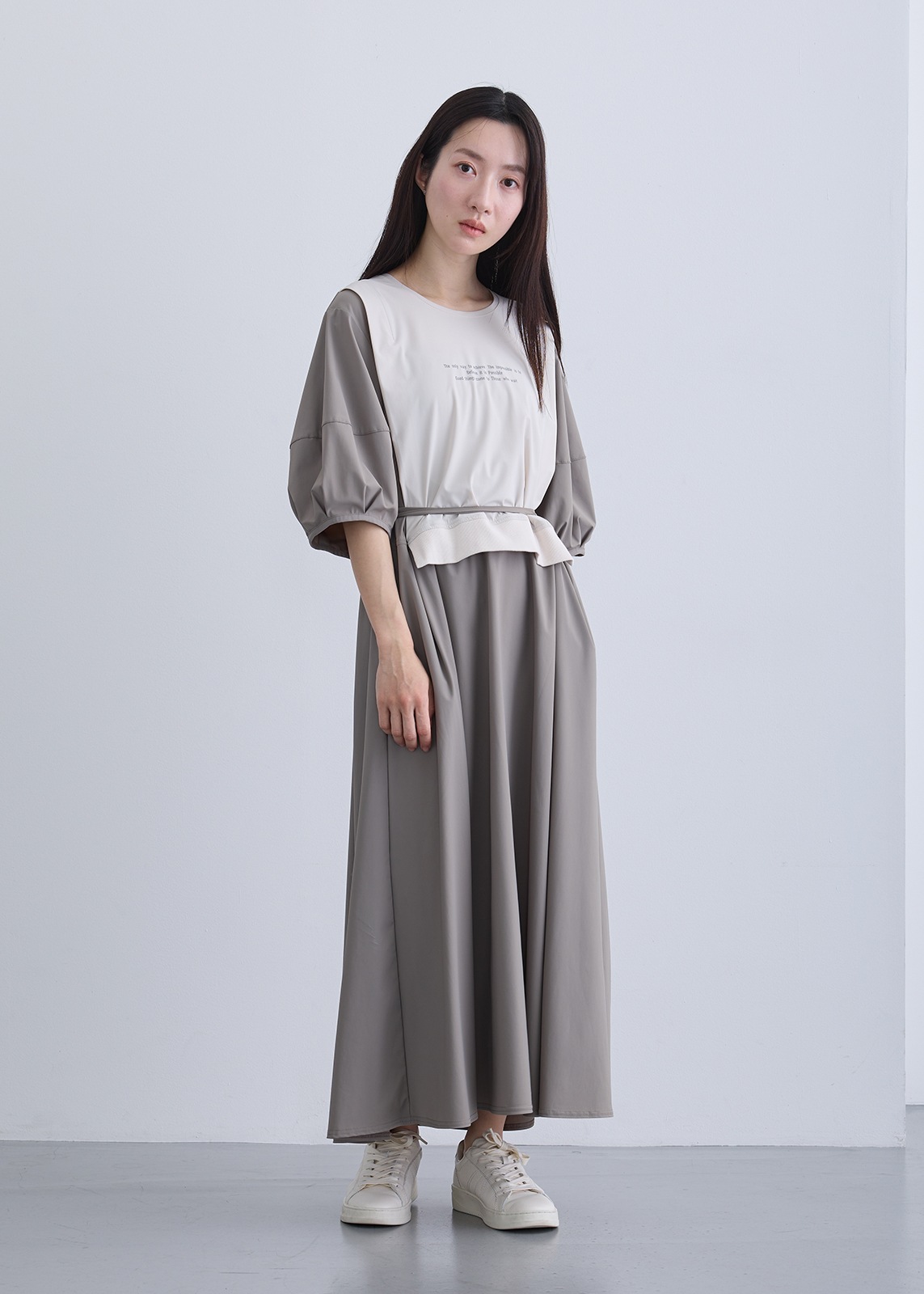 【Femicite】 ベスト レイヤード風 ワンピース