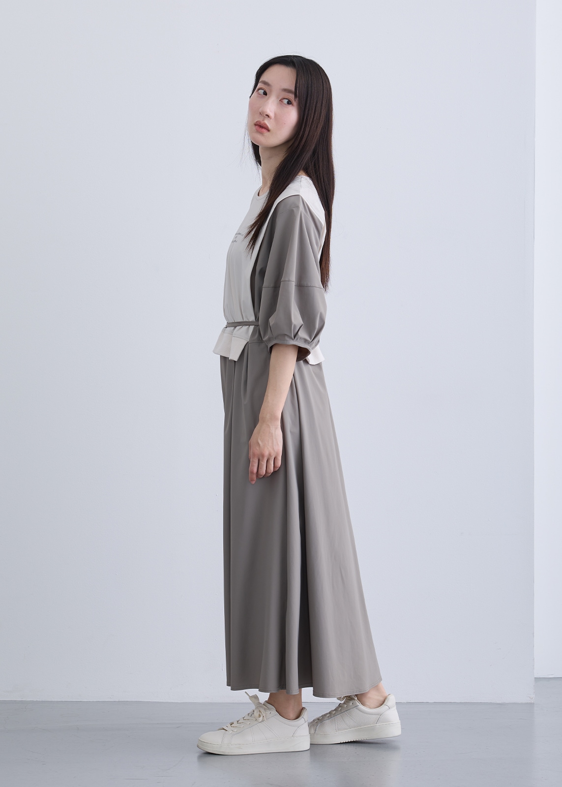 【Femicite】 ベスト レイヤード風 ワンピース