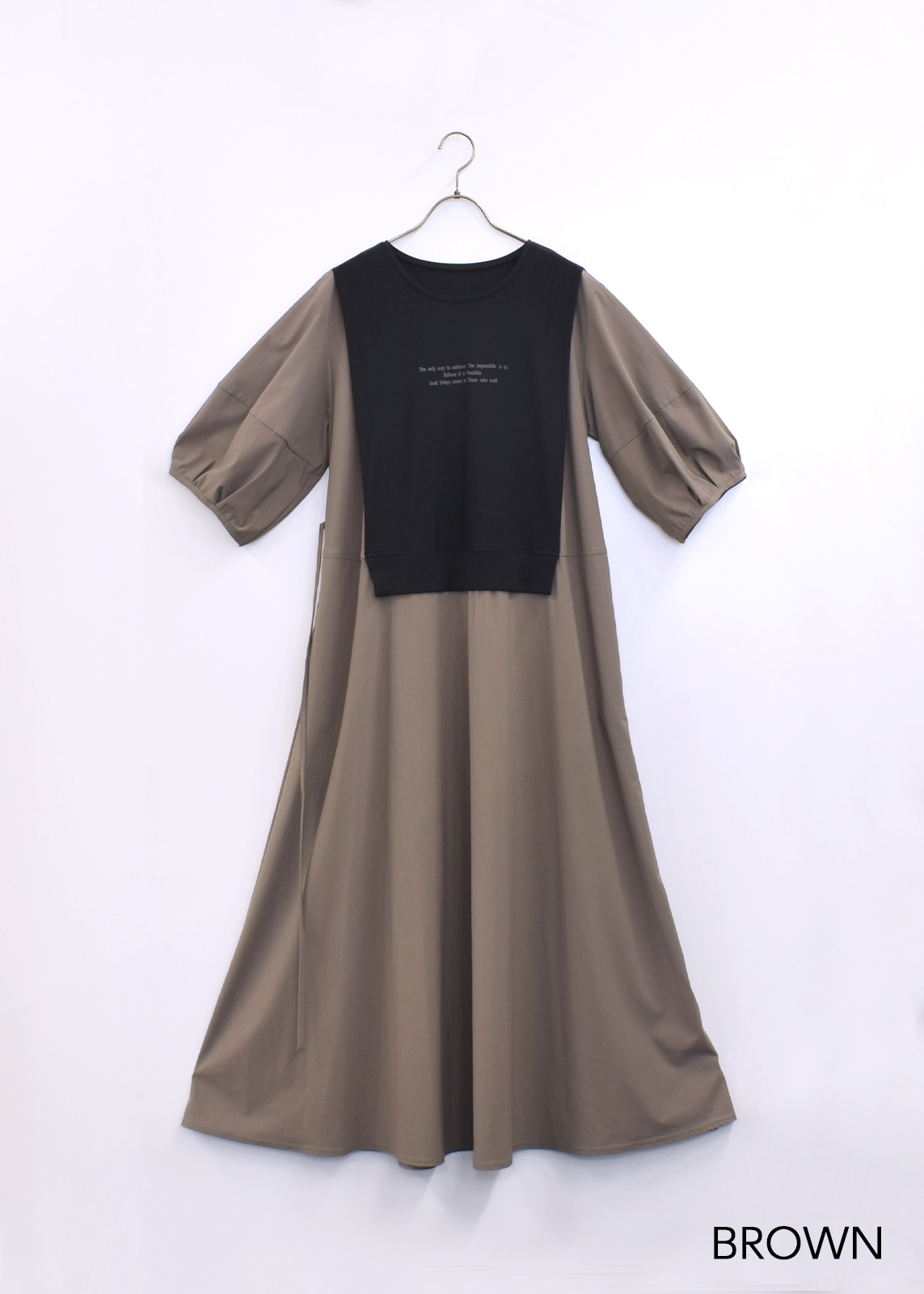 【Femicite】 ベスト レイヤード風 ワンピース