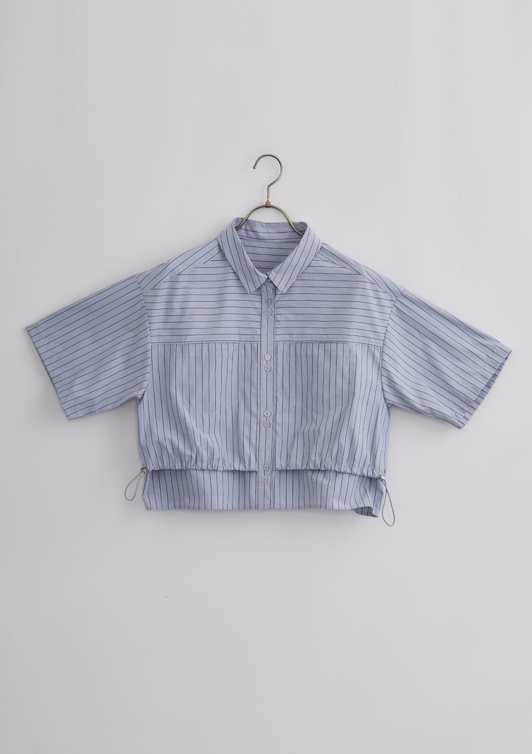 【SUMMER SALE】【neuf cent neuf】ストライプ クロップド レイヤード シャツ