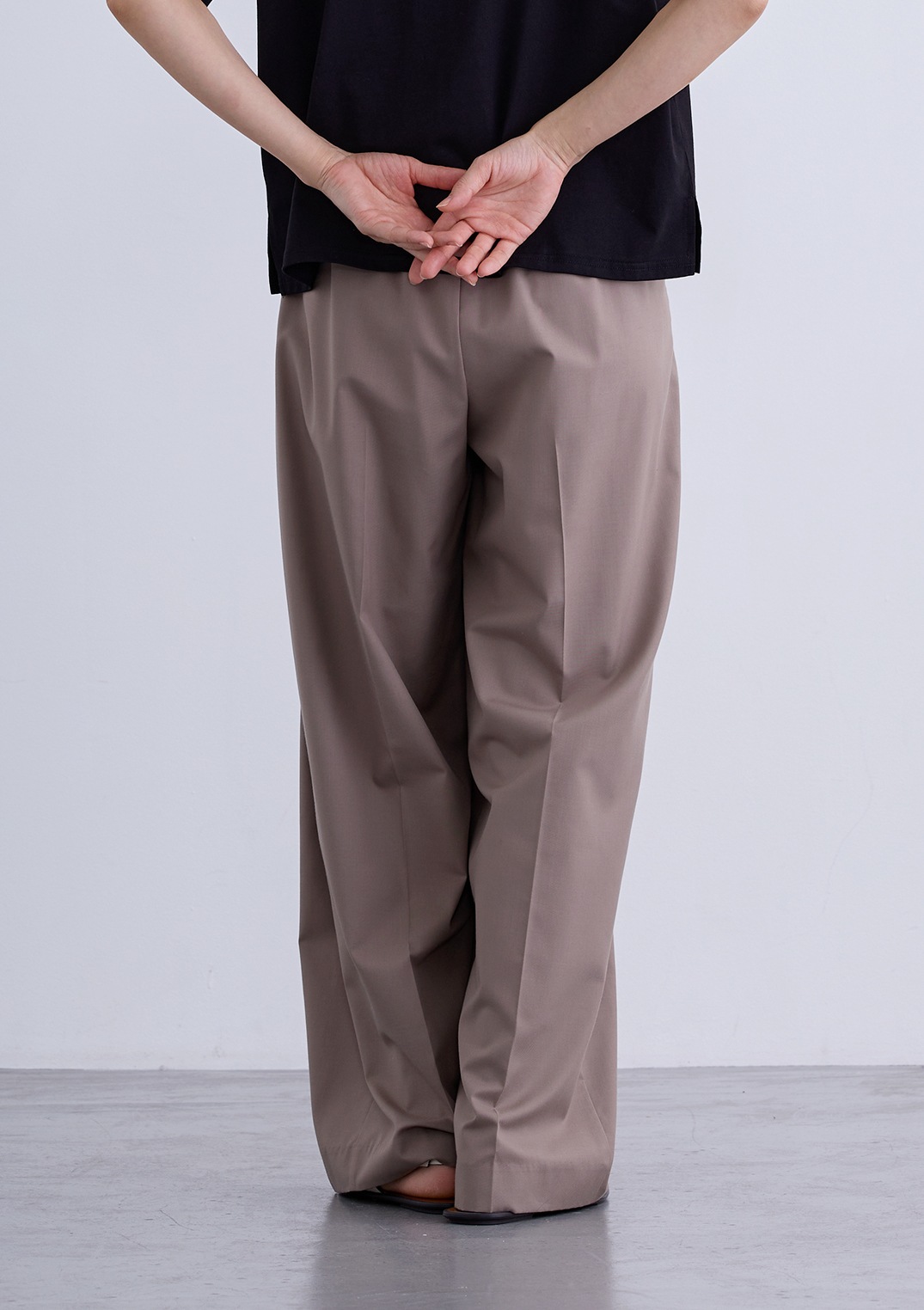 【neuf cent neuf】ライト タッチツイル タック ワイド パンツ