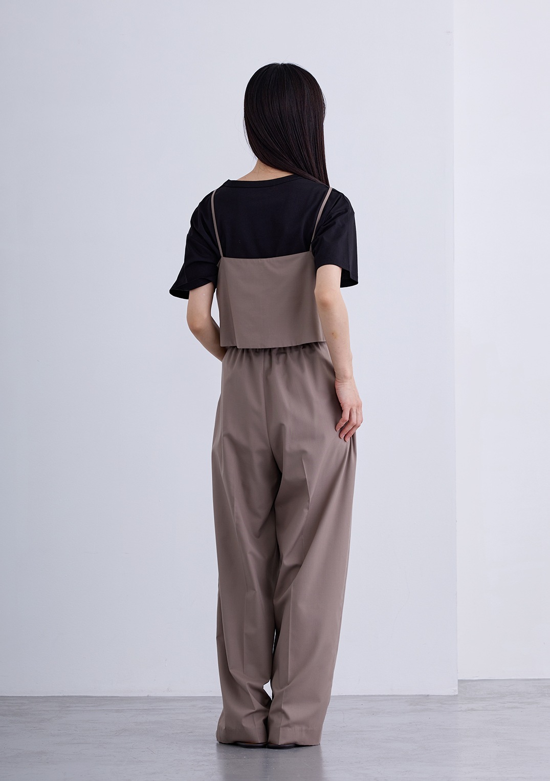 【neuf cent neuf】ライト タッチツイル タック ワイド パンツ