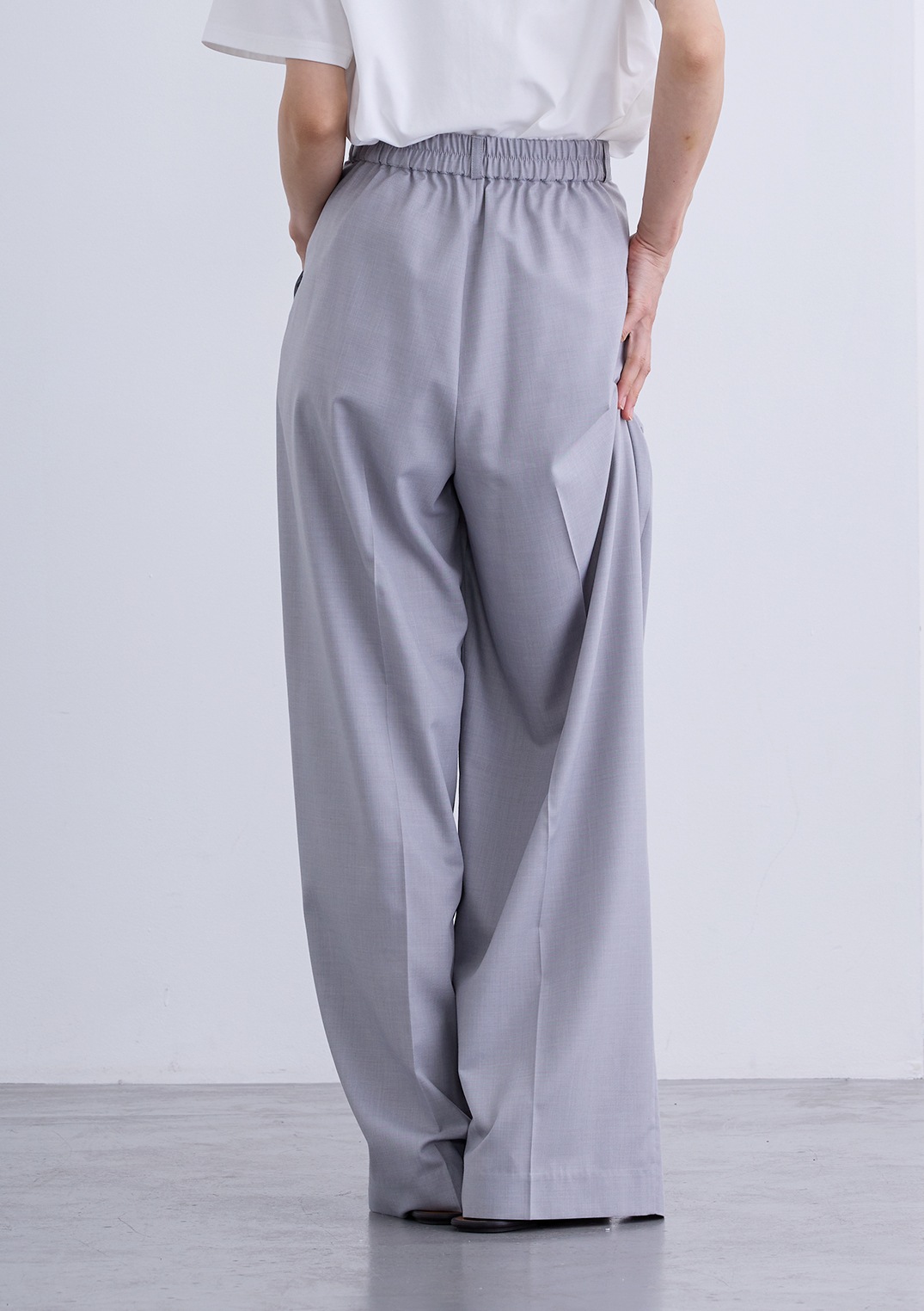 【neuf cent neuf】ライト タッチツイル タック ワイド パンツ