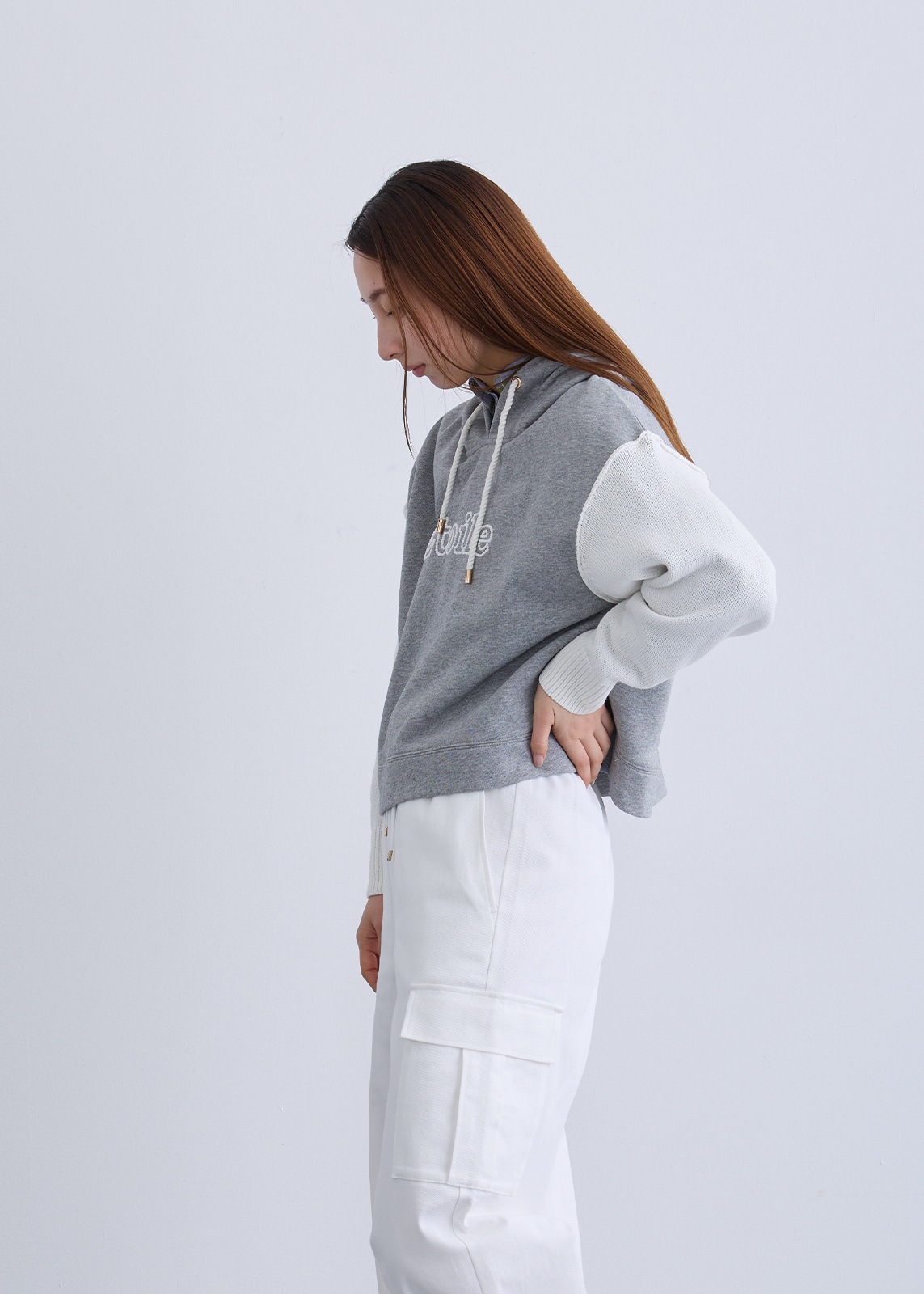 【LUISMARI】ニット スリーブ フーディー