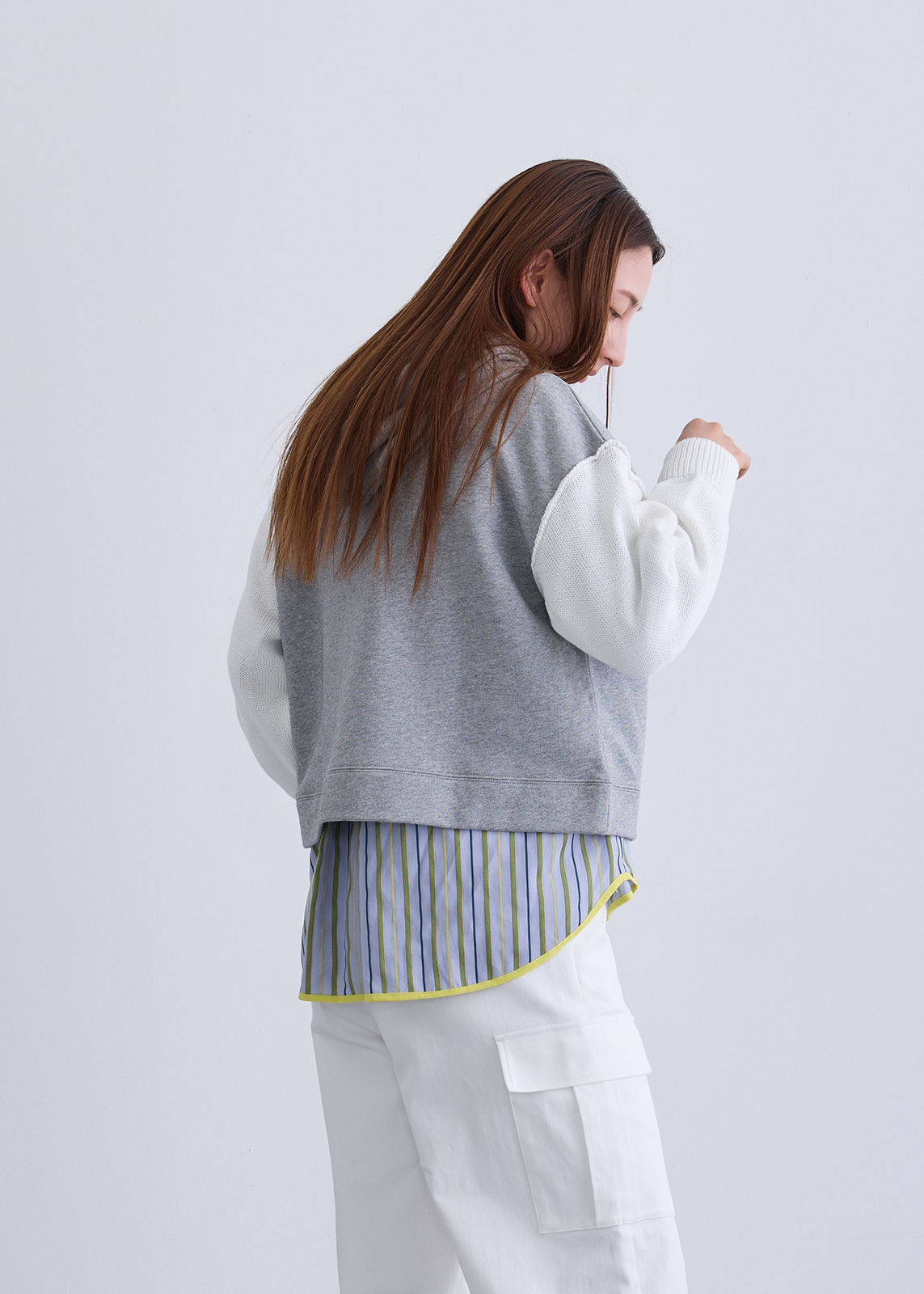 【LUISMARI】ニット スリーブ フーディー