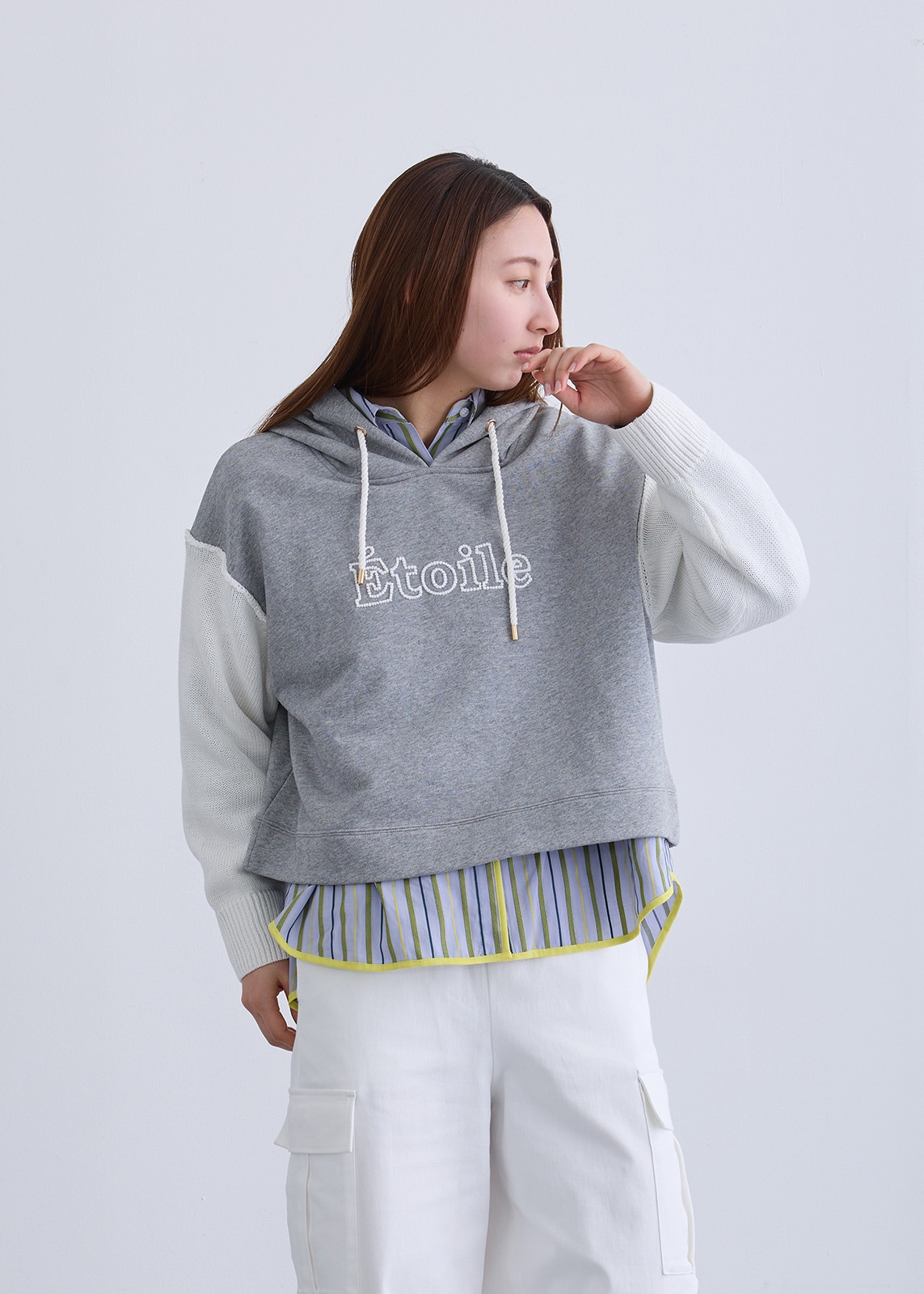 【LUISMARI】ニット スリーブ フーディー