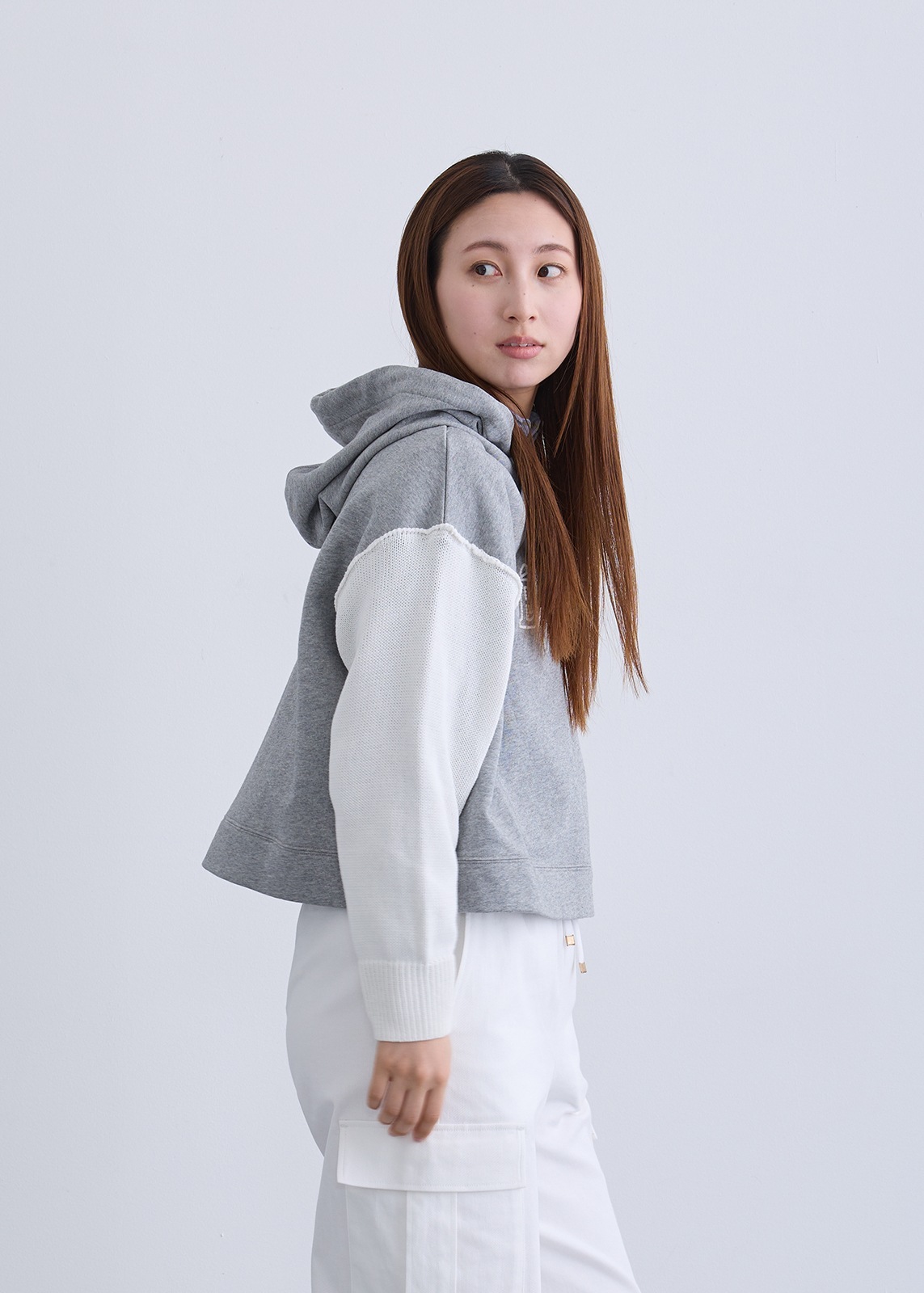 【LUISMARI】ニット スリーブ フーディー