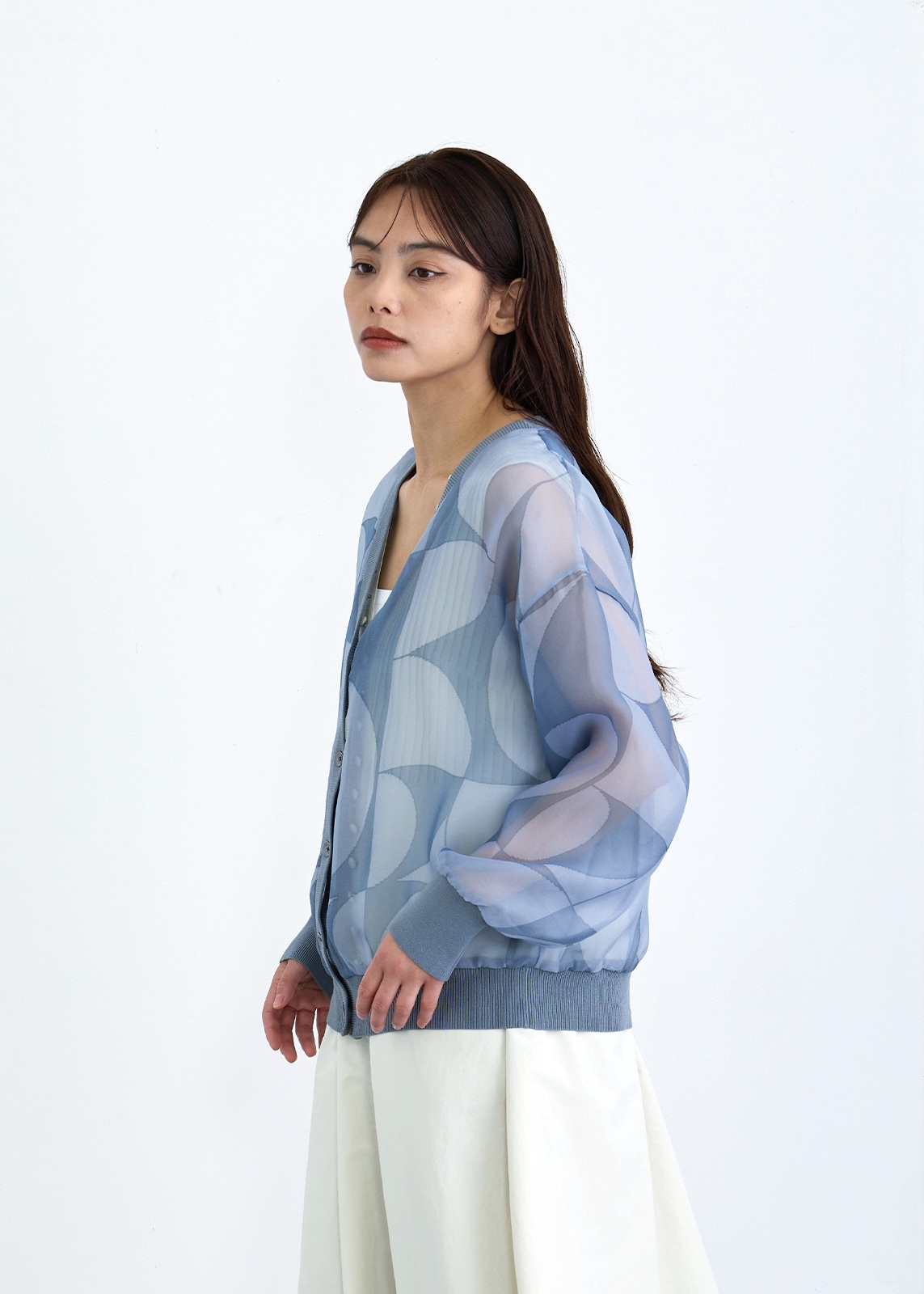 【neuf cent neuf】ジオメトリック プリント カーディガン