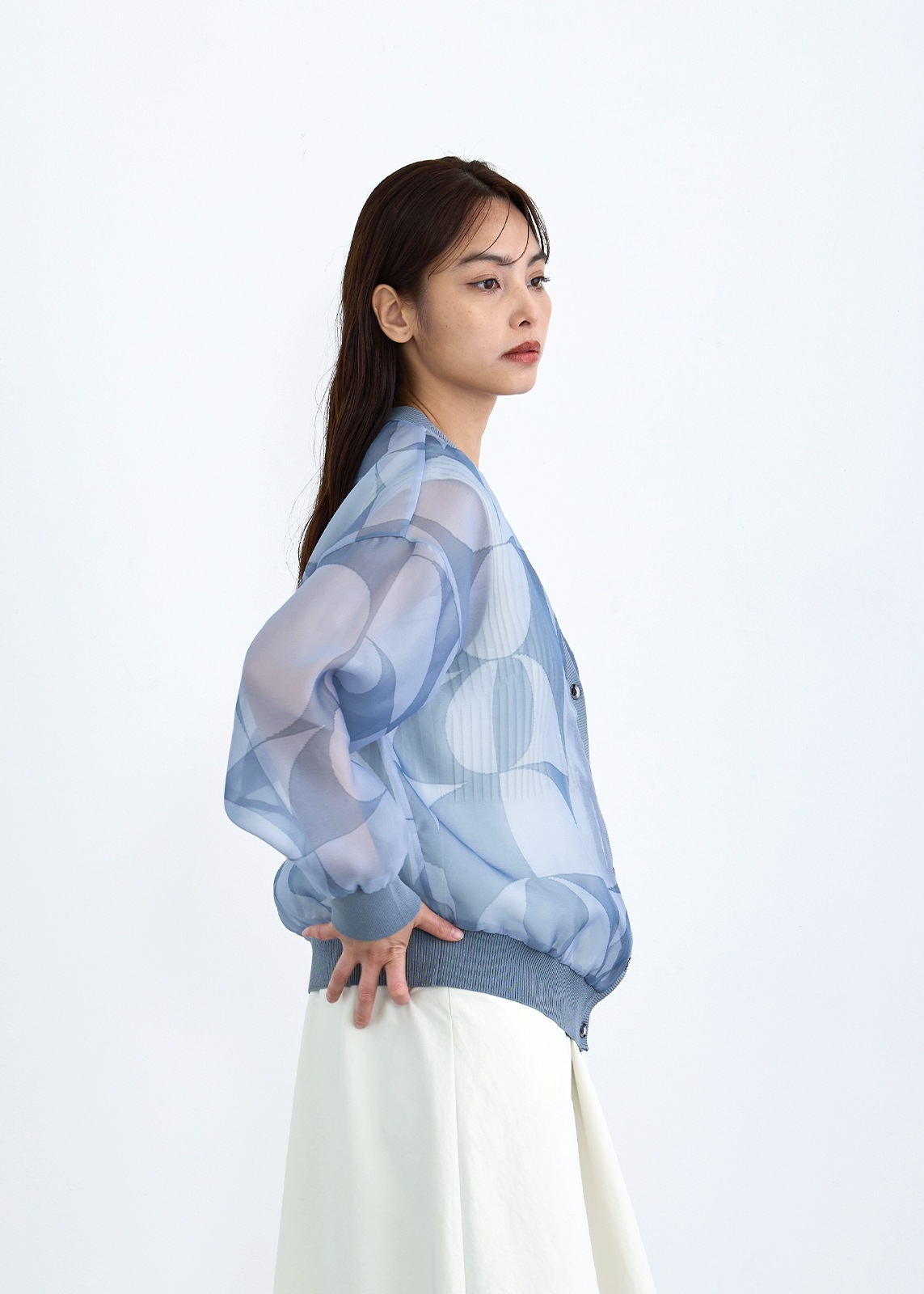 【neuf cent neuf】ジオメトリック プリント カーディガン