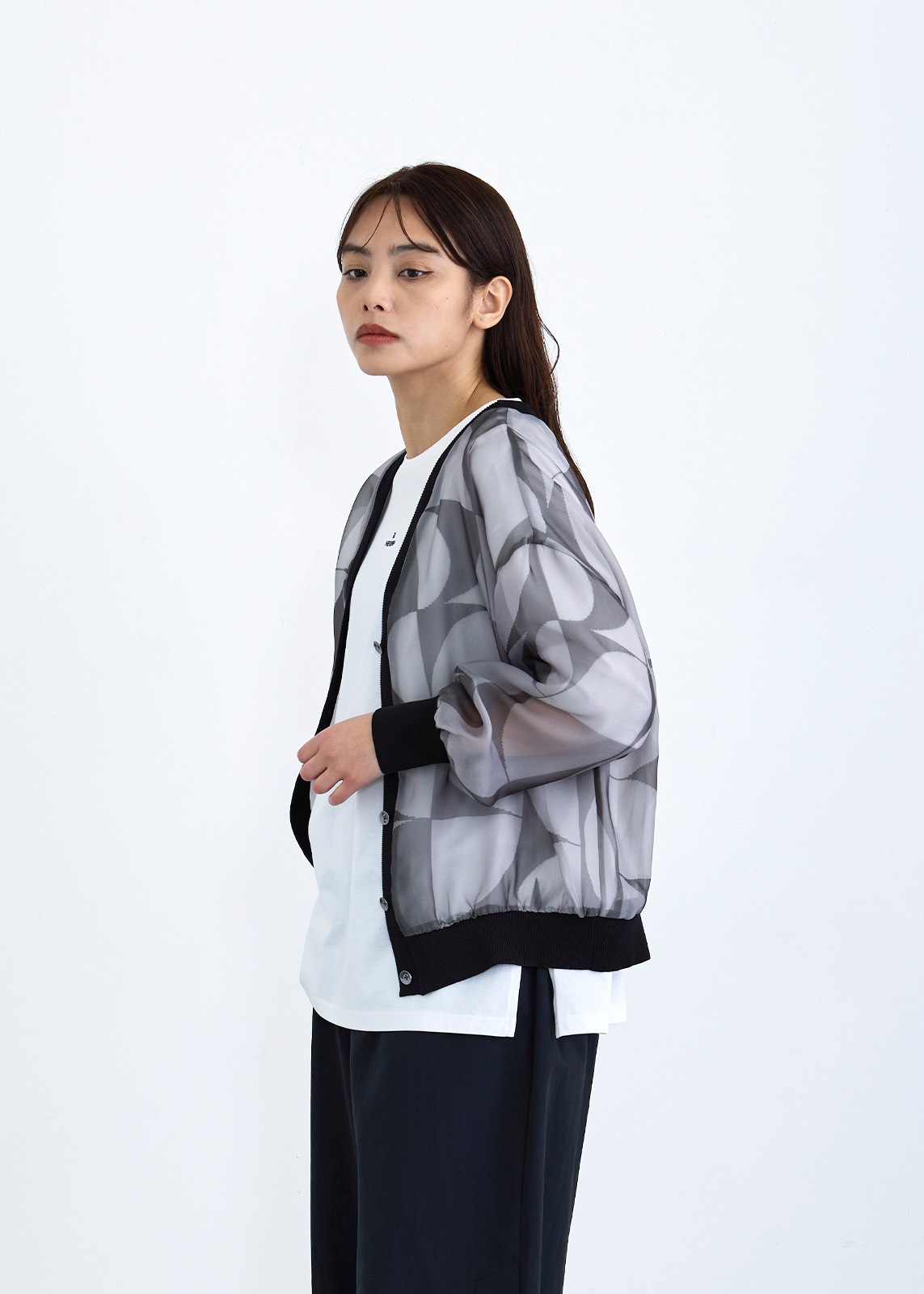 【neuf cent neuf】ジオメトリック プリント カーディガン