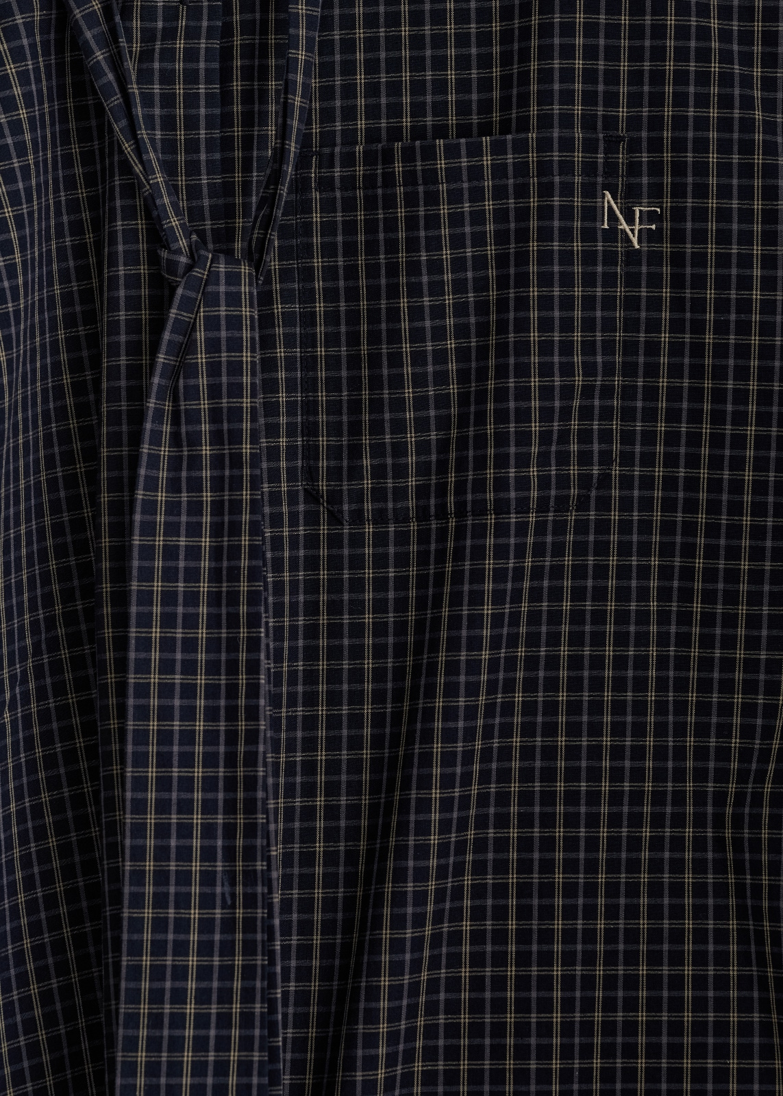 【neuf cent neuf】タイ付き チェック シャツ