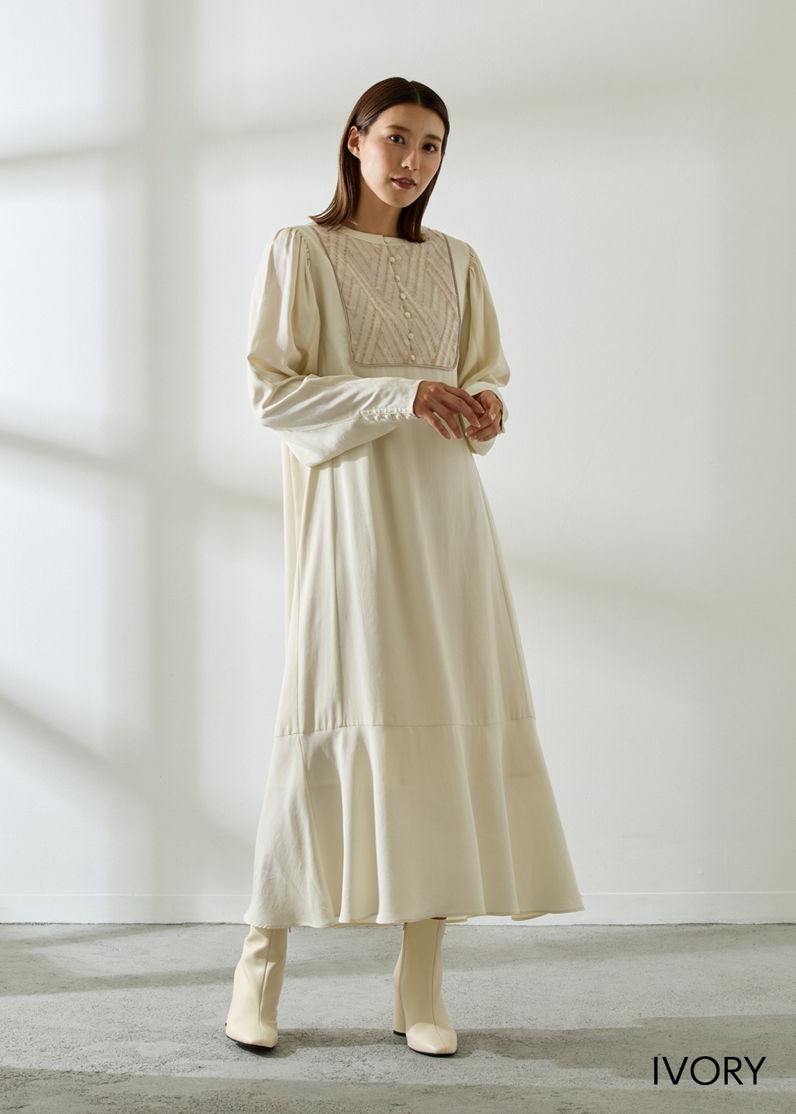 ジャガードヨークワンピース