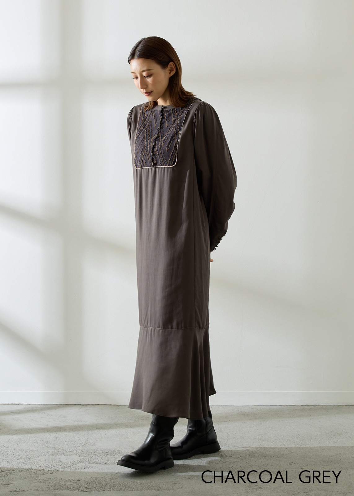 ジャガードヨークワンピース