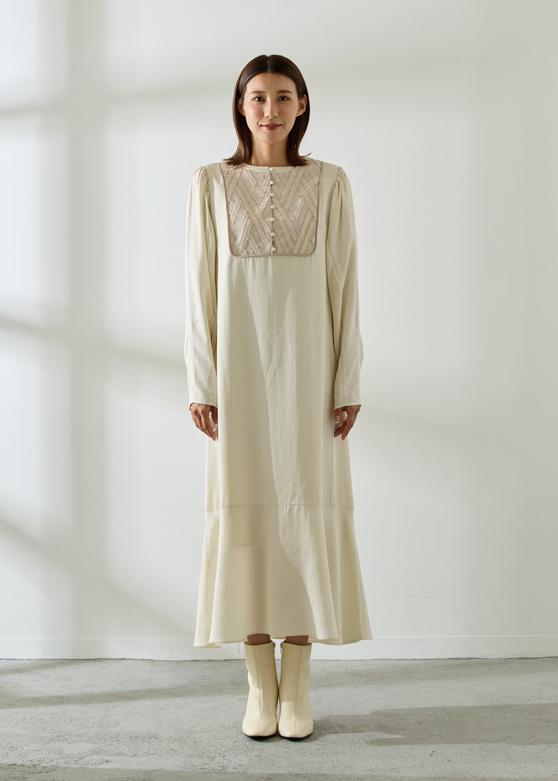 ジャガードヨークワンピース