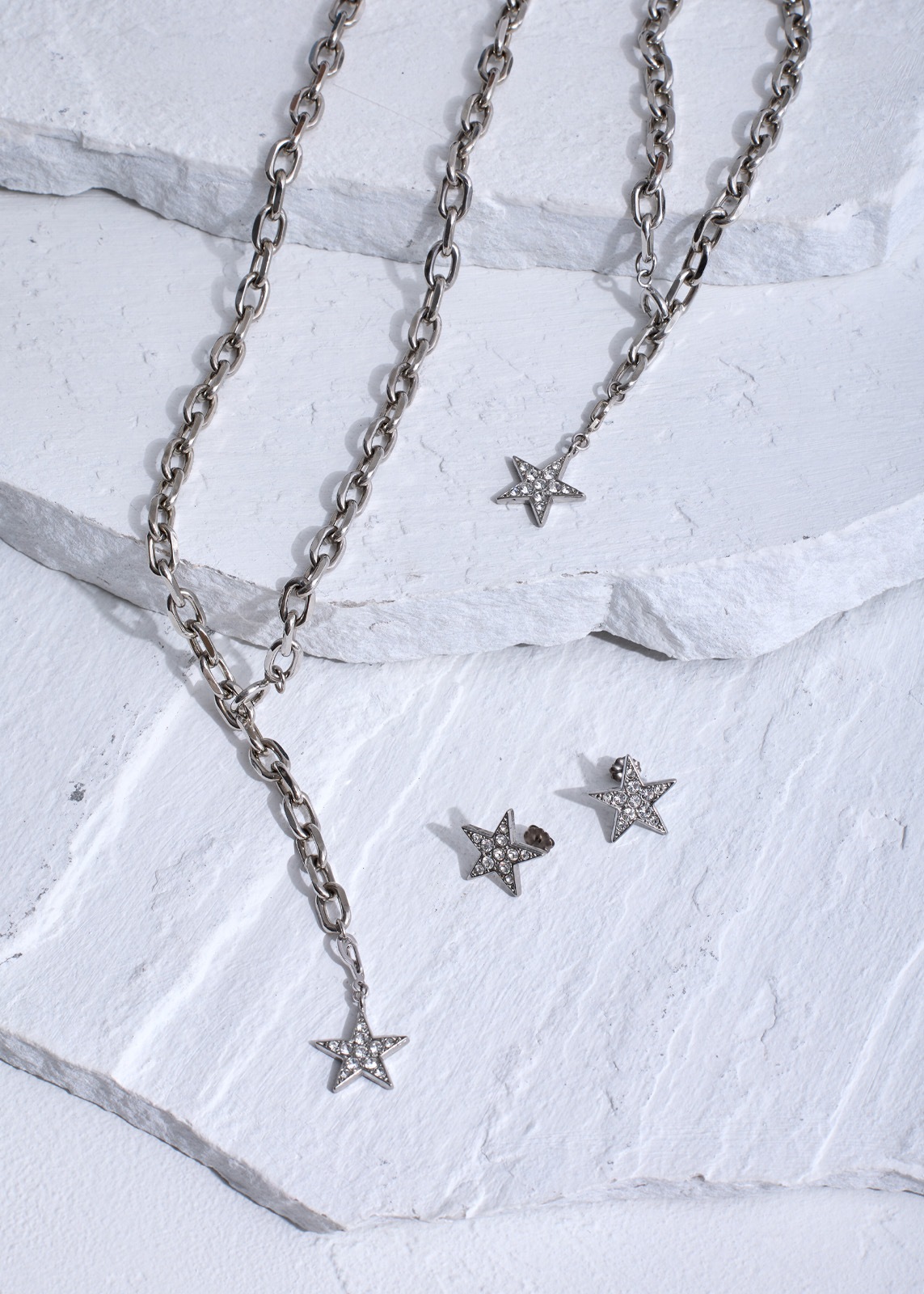 【Sea`ds Mara】 ツインクリングスターチェーンネックレス