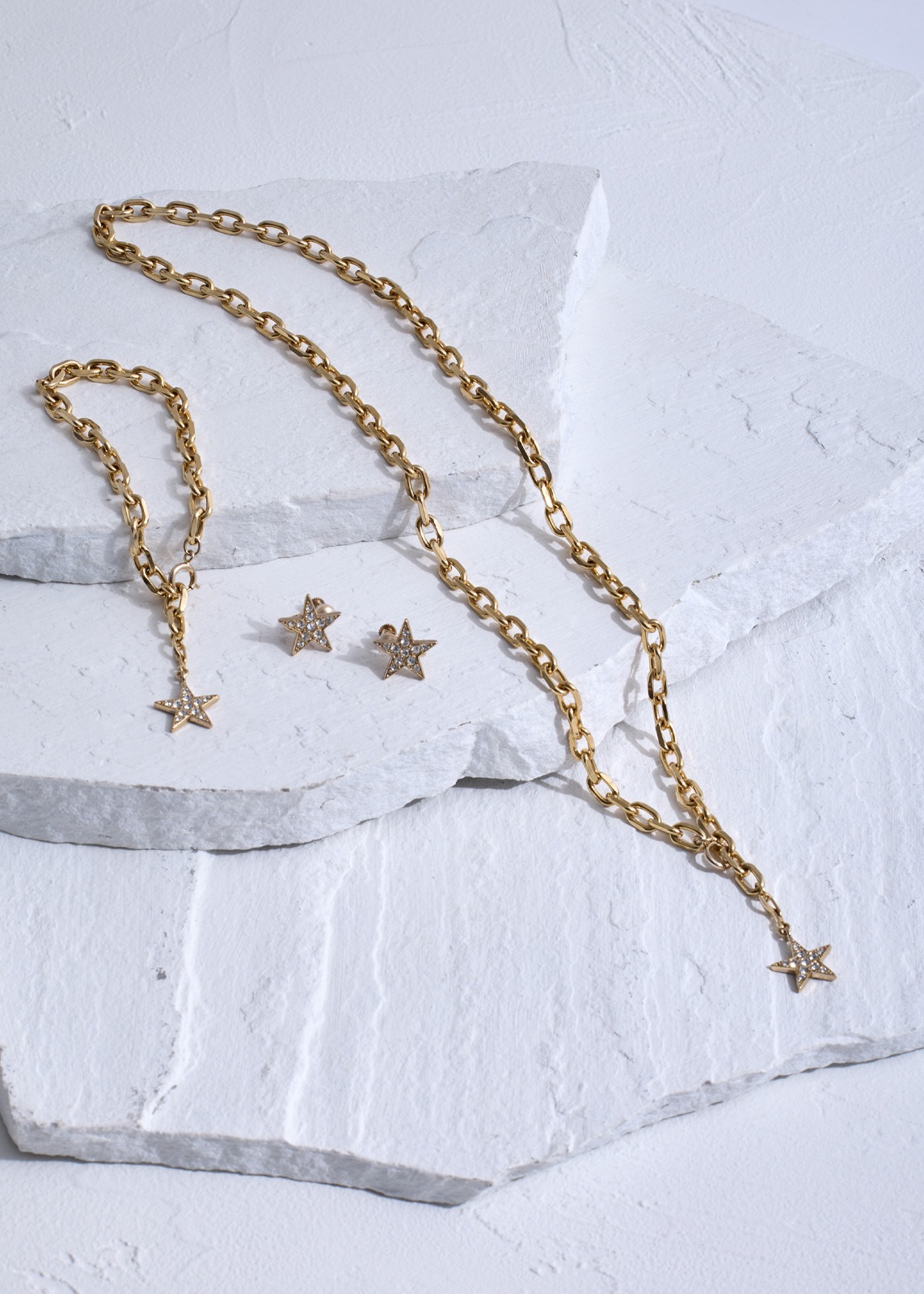 【Sea`ds Mara】 ツインクリングスターチェーンネックレス