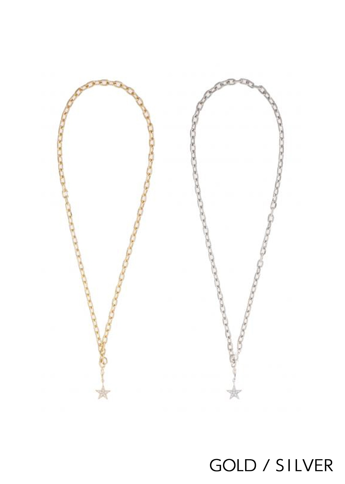 【Sea`ds Mara】 ツインクリングスターチェーンネックレス