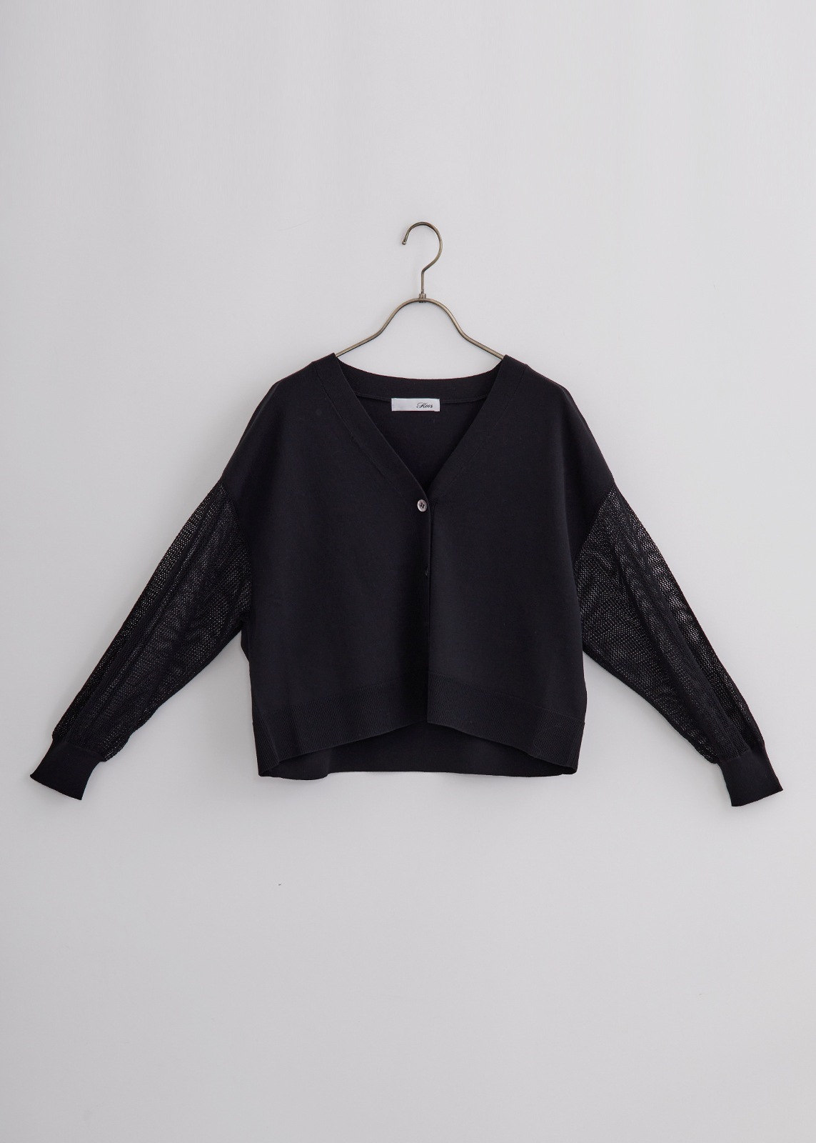 【KOOS】メッシュ スリーブ カーディガン