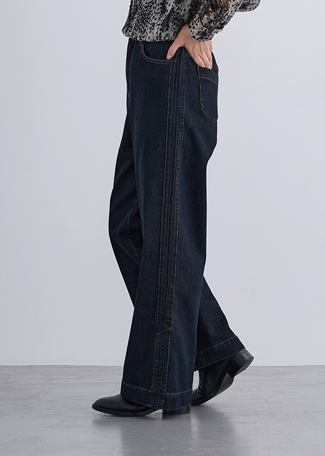 【KOOS】サイド ライン ステッチ デニム