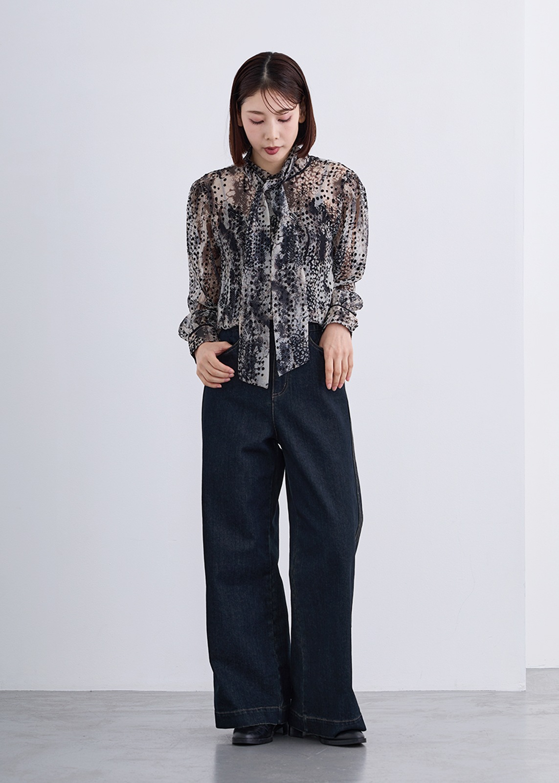 【KOOS】サイド ライン ステッチ デニム