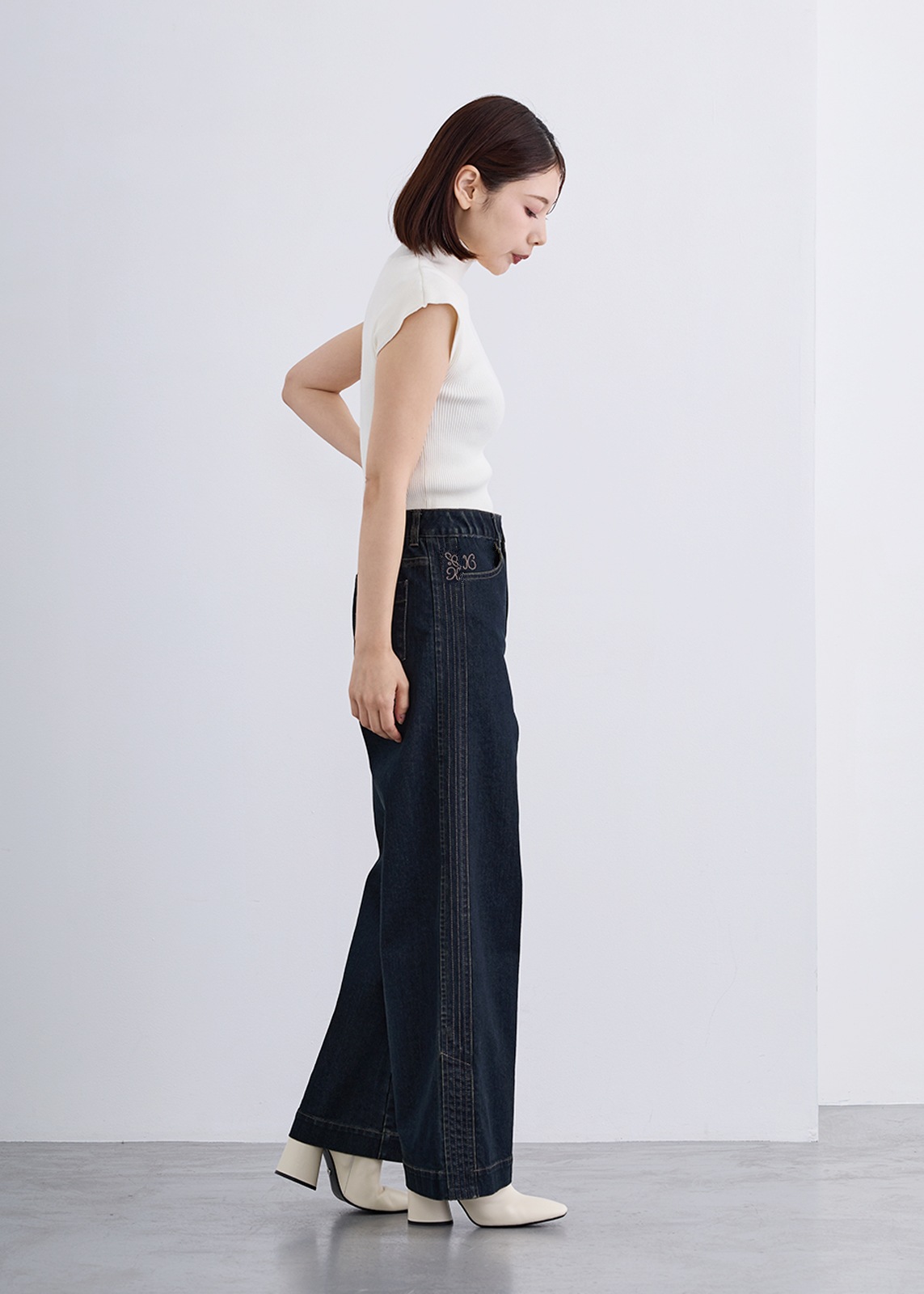 【KOOS】サイド ライン ステッチ デニム