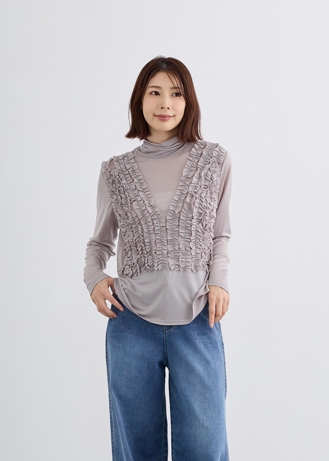 新品新作☆未開封☆アイレネカットソー 大きいサイズ＞【BARNDOORコラボ】裏起毛カットソーチュニック