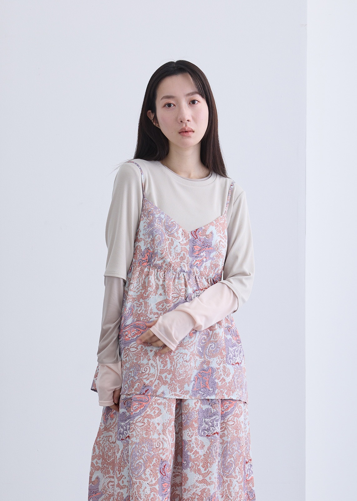 【neuf cent neuf】ペイズリー ジャガード ビスチェ