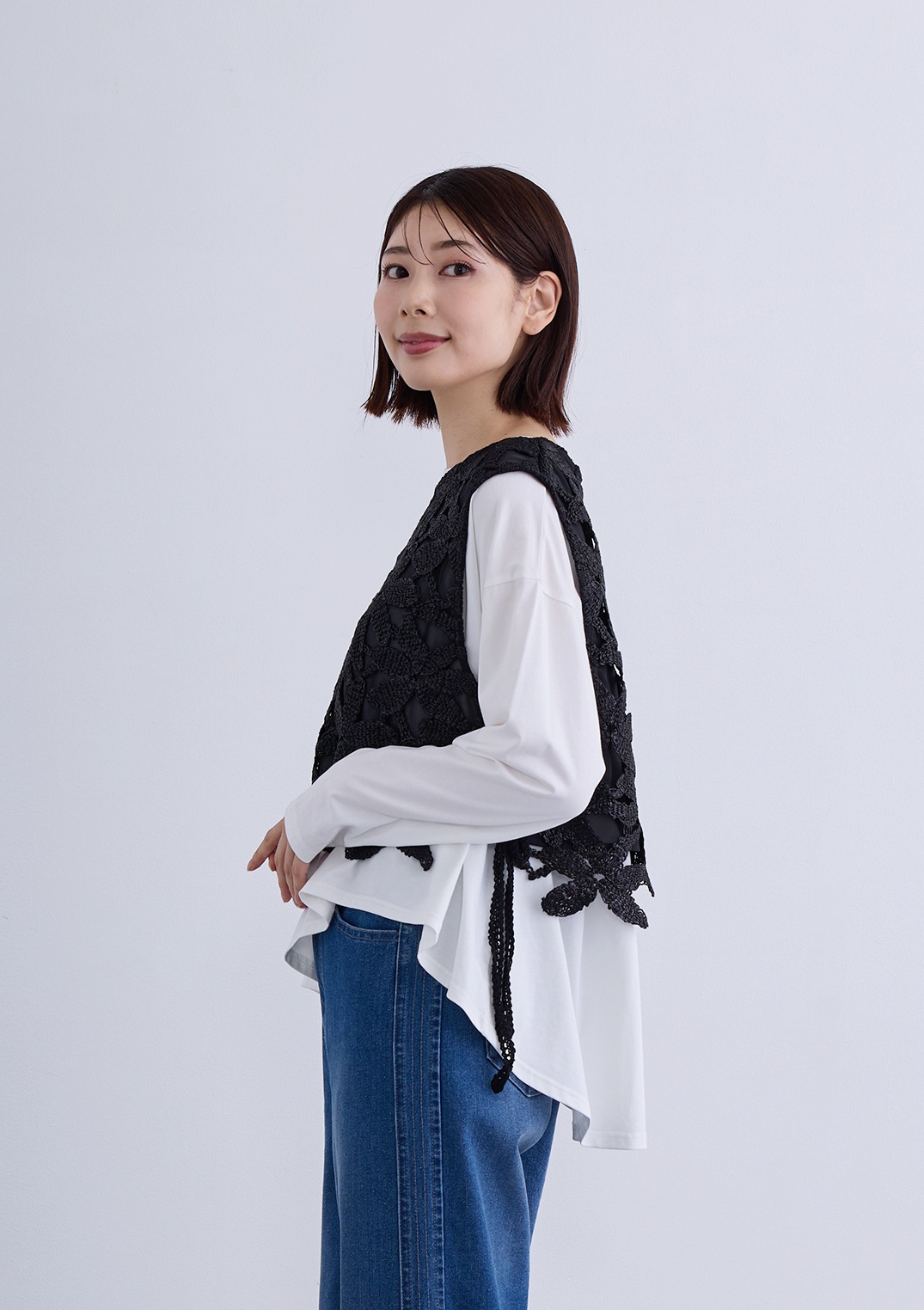 【KOOS】ボタニカル レース ビスチェ